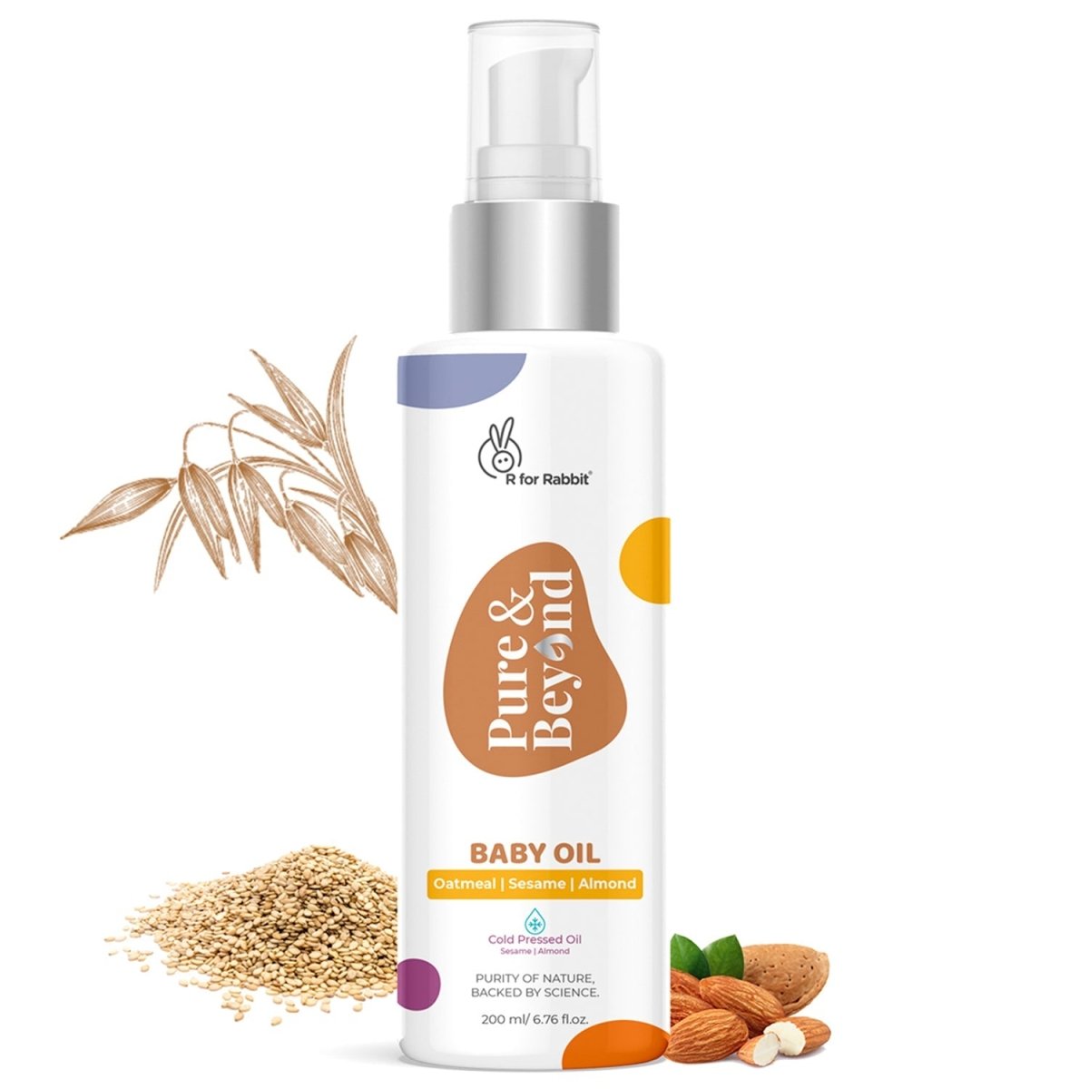 R For Rabbit Pure and Beyond Baby Oil (Sesame + Almond + Oatmeal) | 200 ml - BOPBSAO200