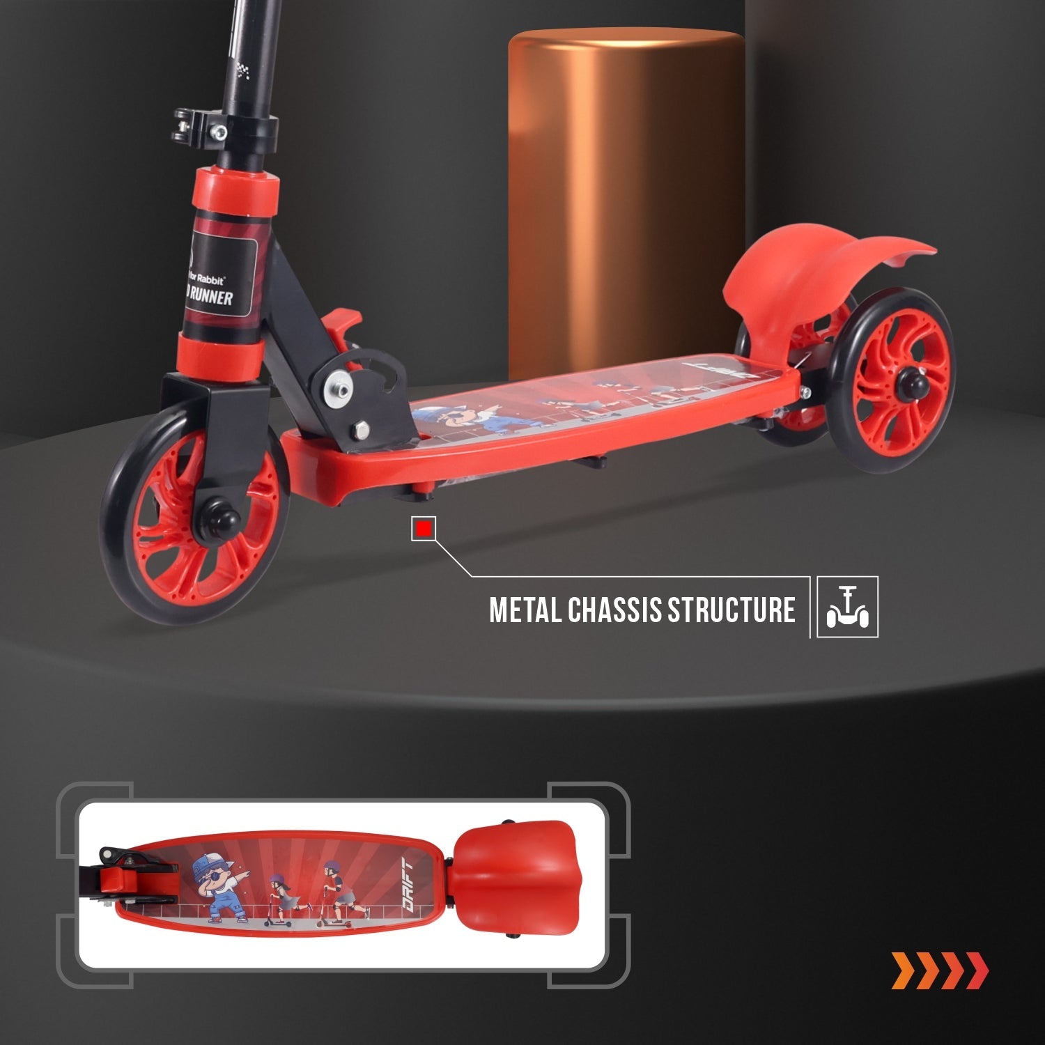 R for Rabbit Road Runner Drift - Red Black - Scooter