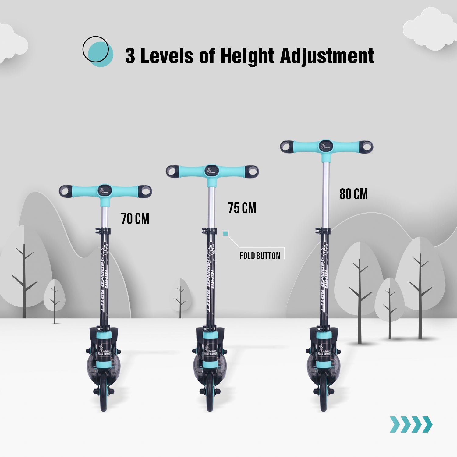 R for Rabbit Road Runner Drift Scooter - Lake Blue - Scooter