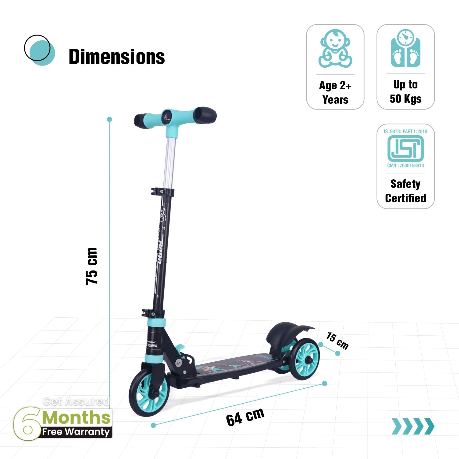 R for Rabbit Road Runner Drift Scooter - Lake Blue - Scooter