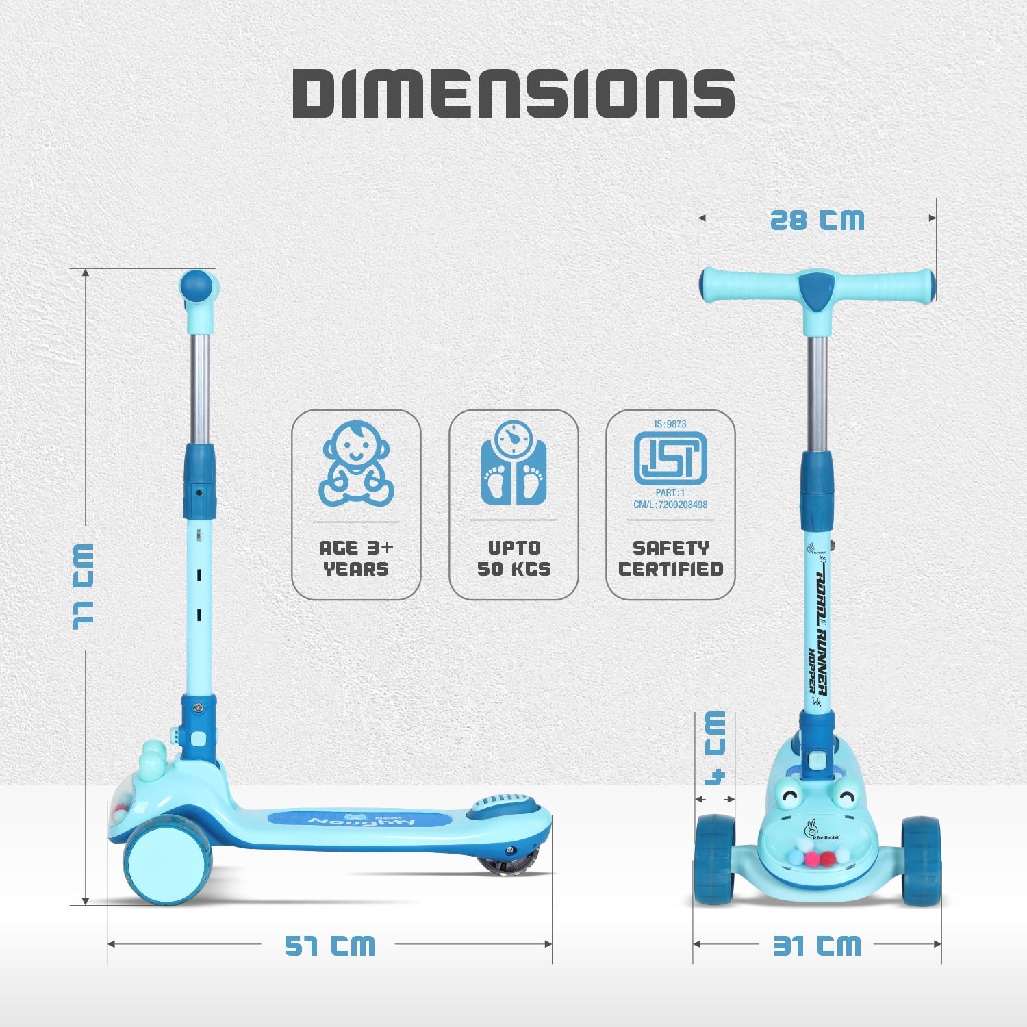 R for Rabbit Road Runner Hopper - Blue - Scooter