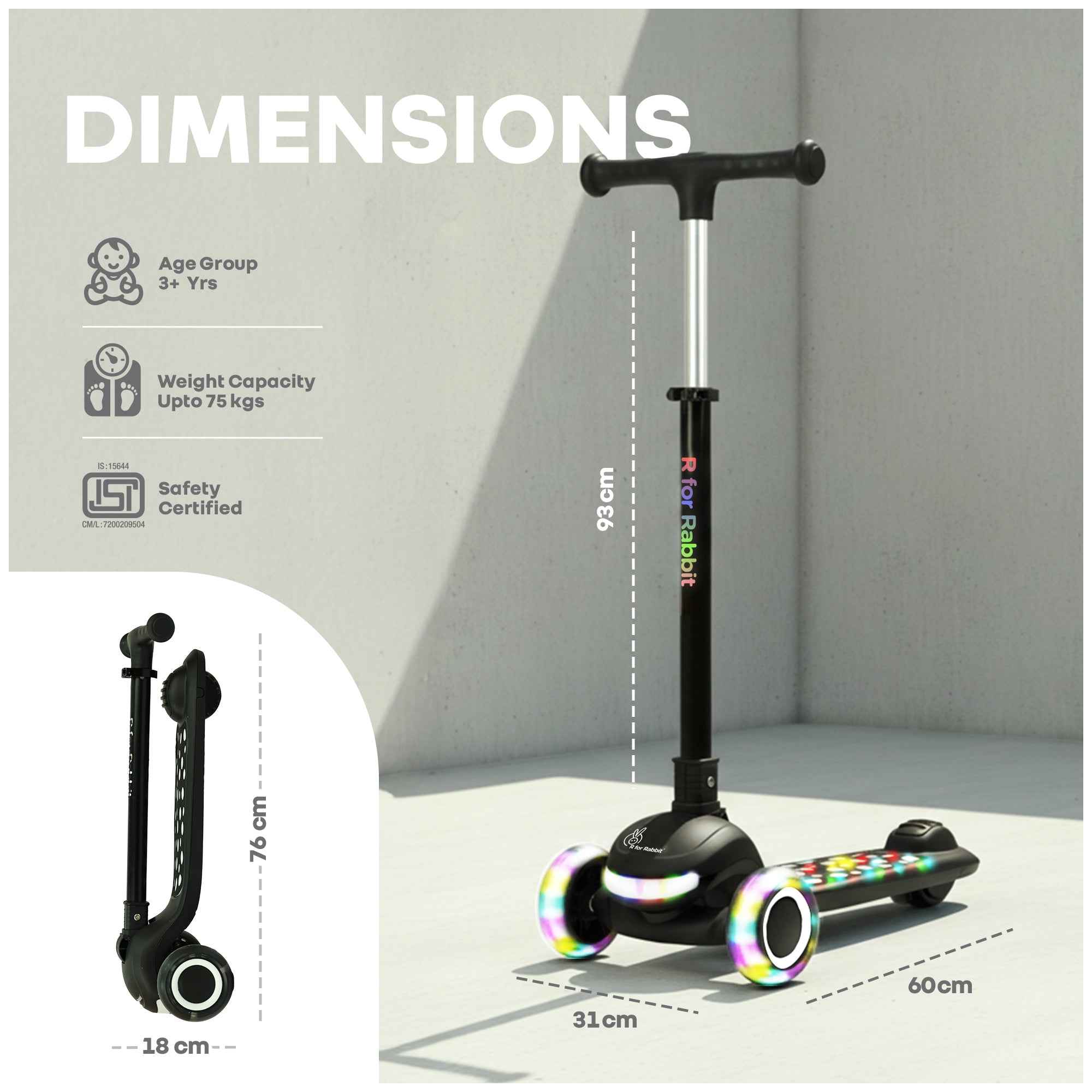 R for Rabbit Road Runner Jazz Foldable Kids Scooter - Scooter