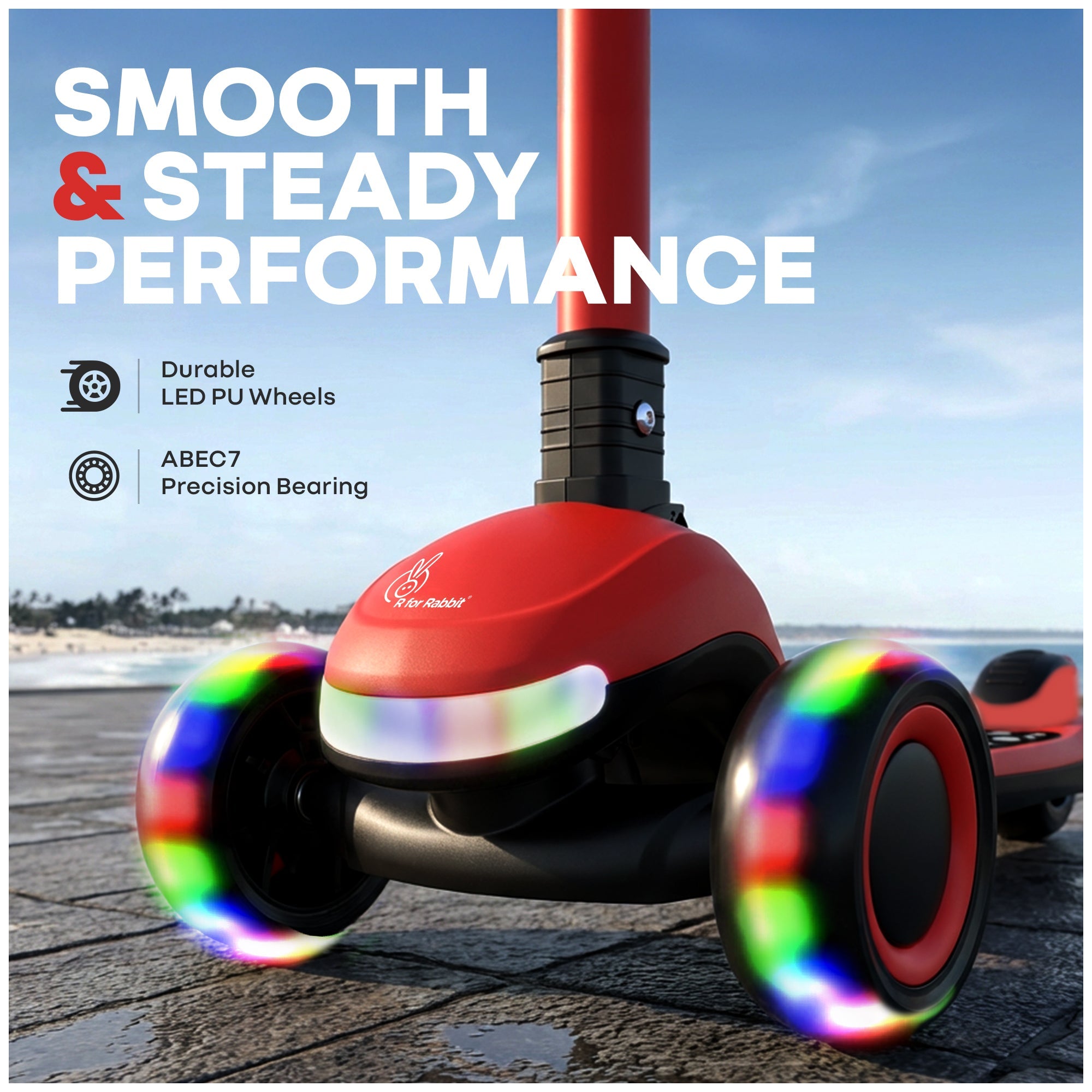 R for Rabbit Road Runner Jazz LED Wheels Kids Scooter - Scooter