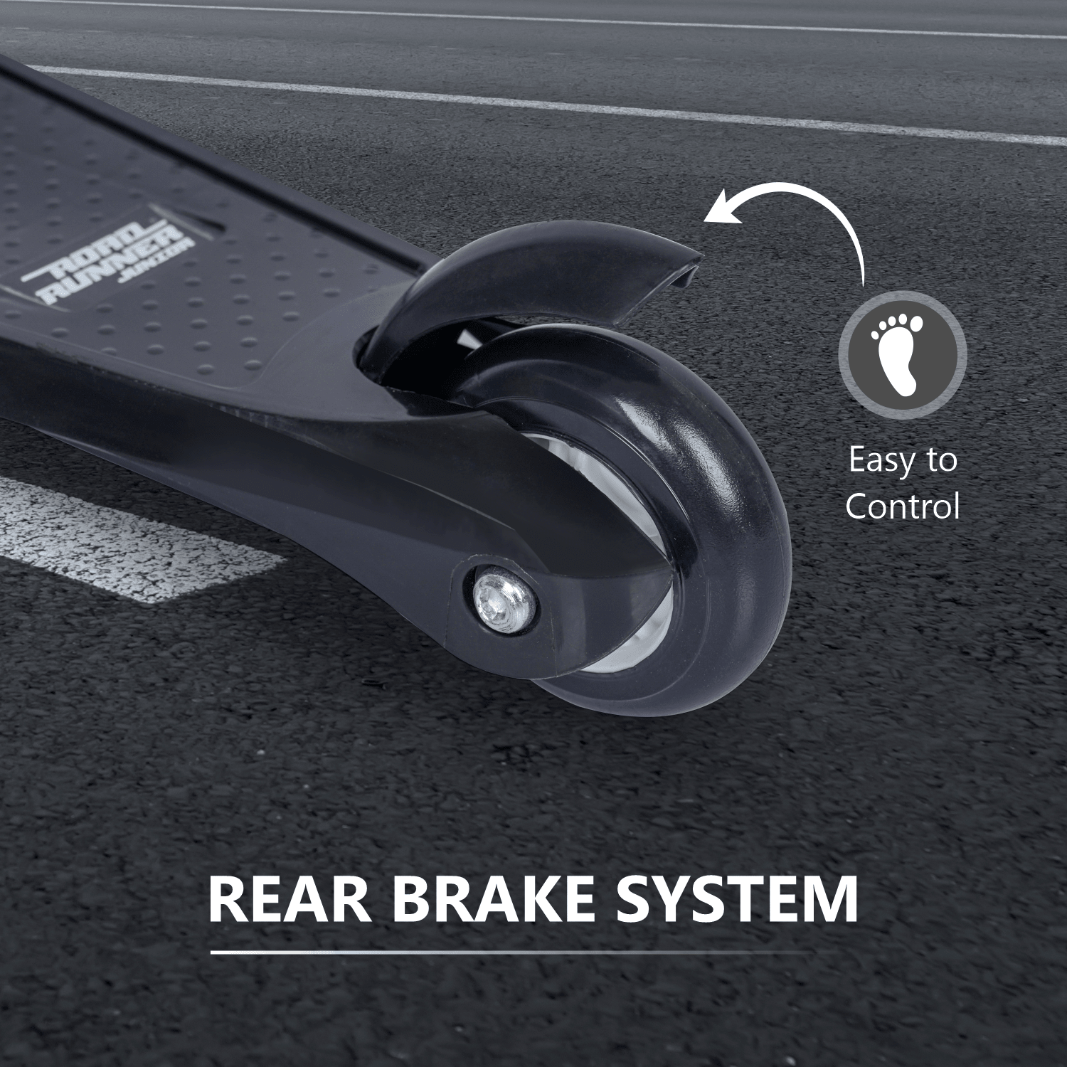 R for Rabbit Road Runner Junior - Black - Scooter