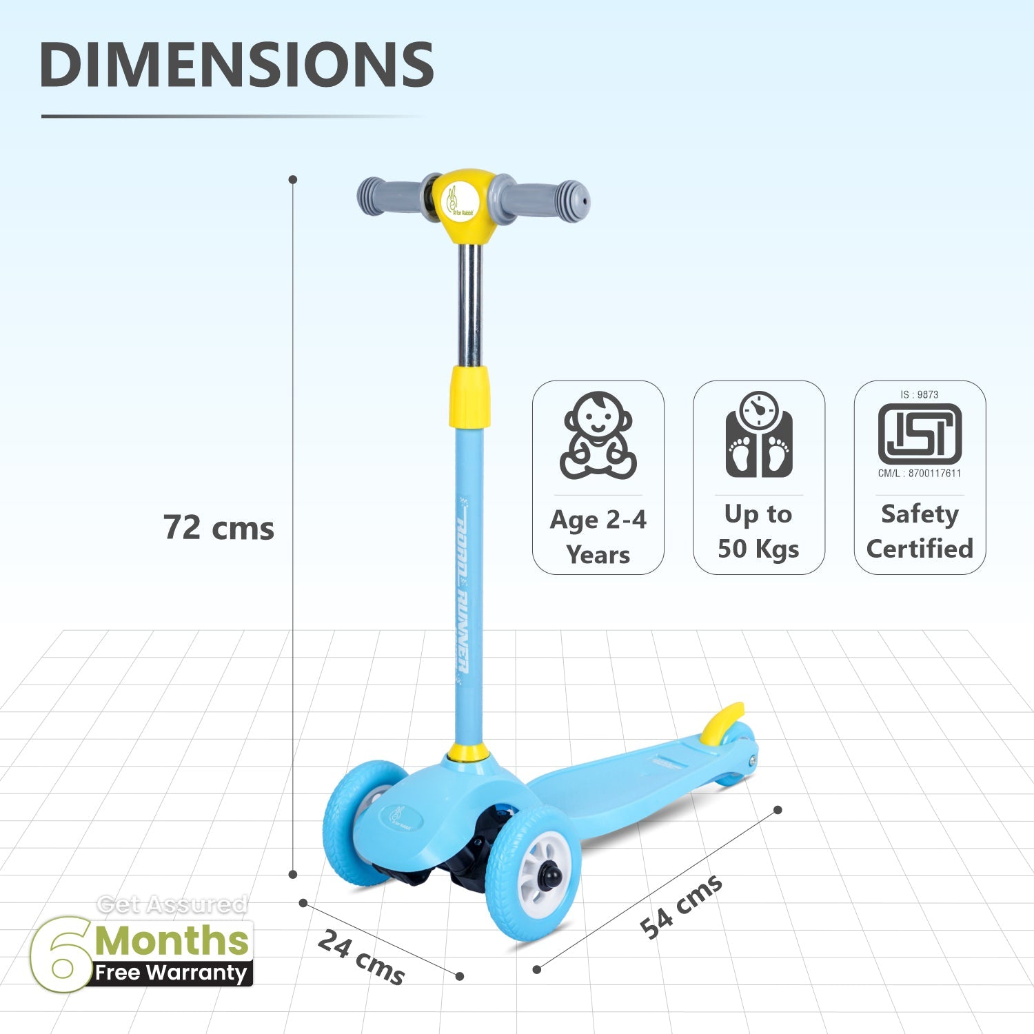R for Rabbit Road Runner Junior - Blue - Scooter
