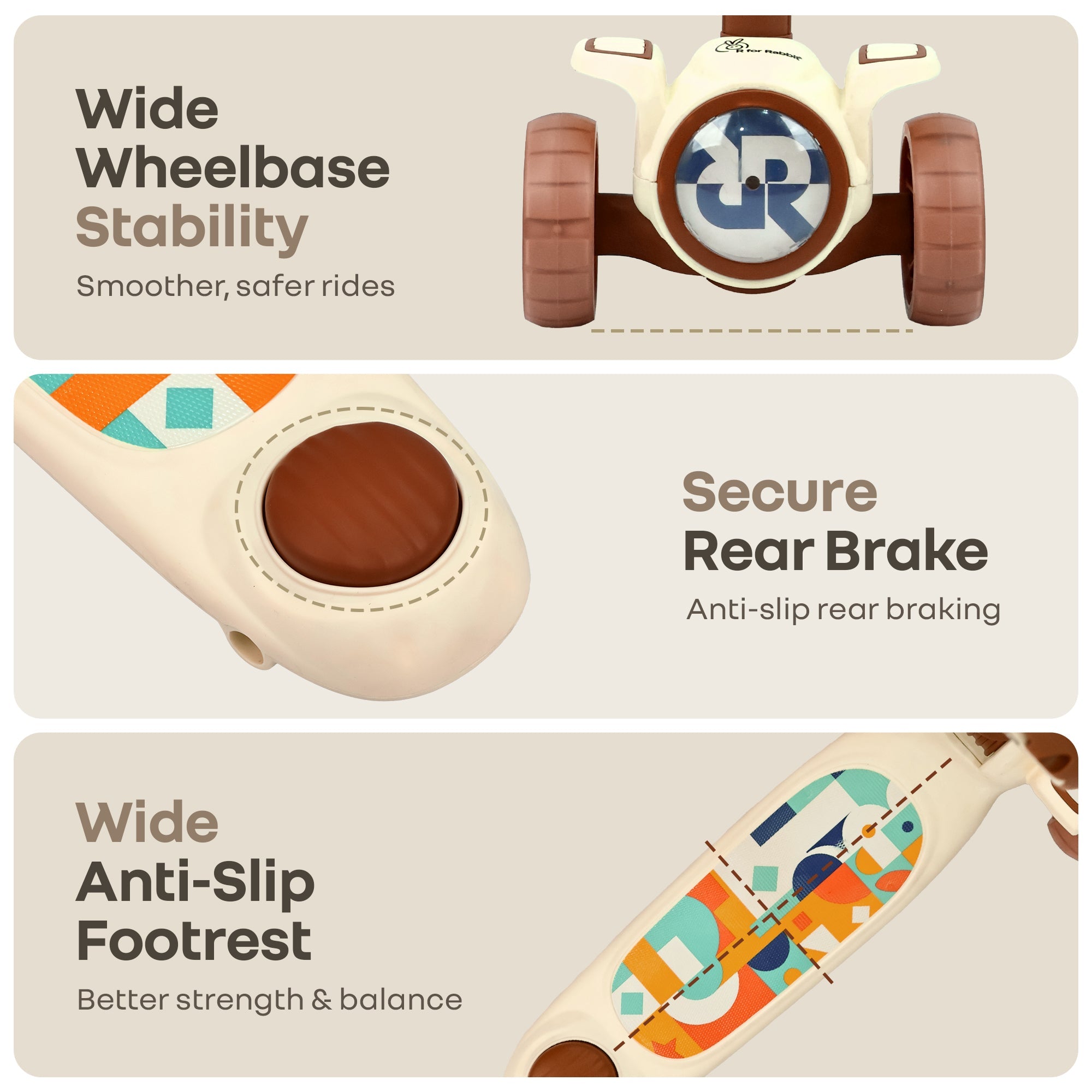 R for Rabbit Road Runner Neo Kids Scooter with LED Wheels & Height Adjustment - Scooter