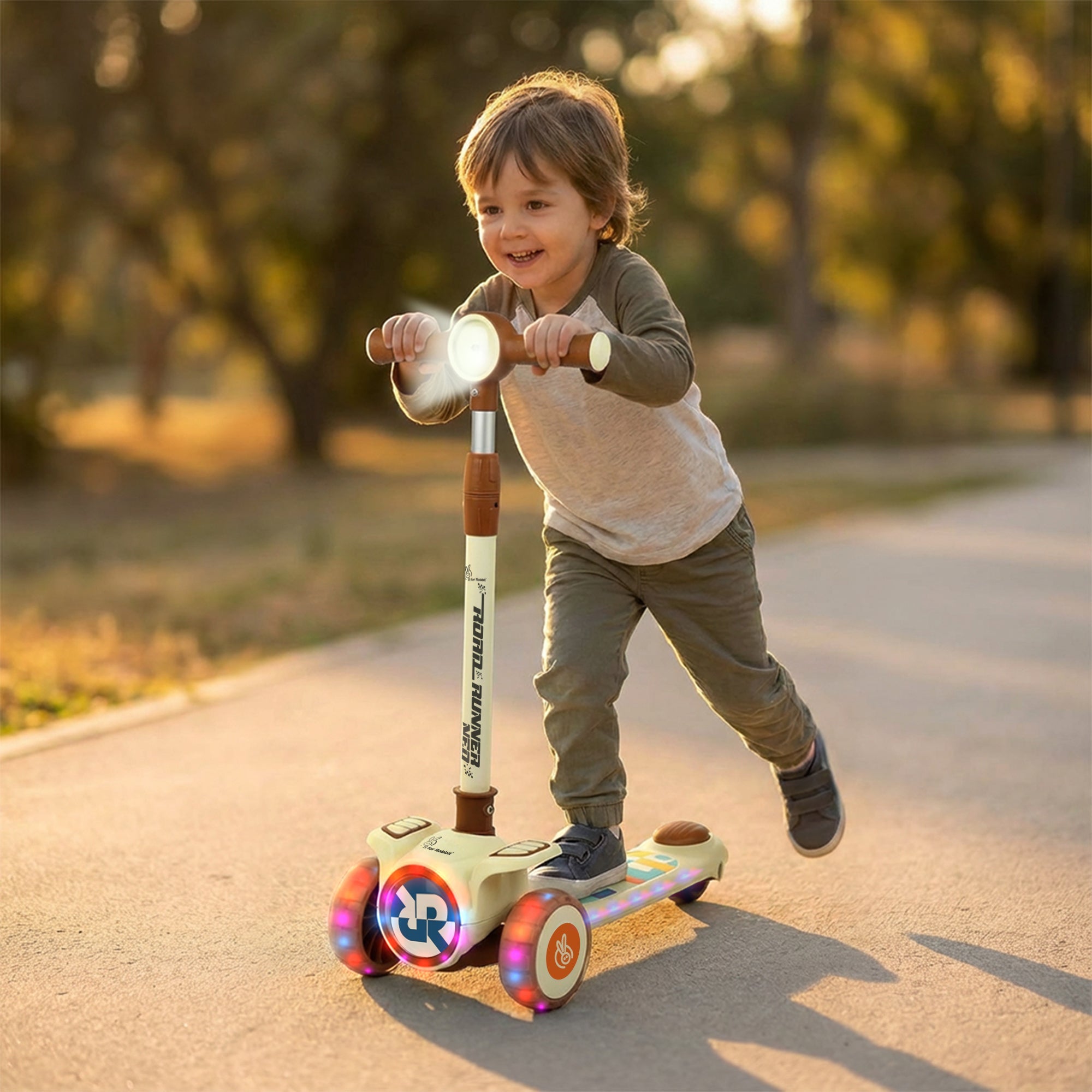 R for Rabbit Road Runner Neo Kids Scooter with LED Wheels & Height Adjustment - Scooter