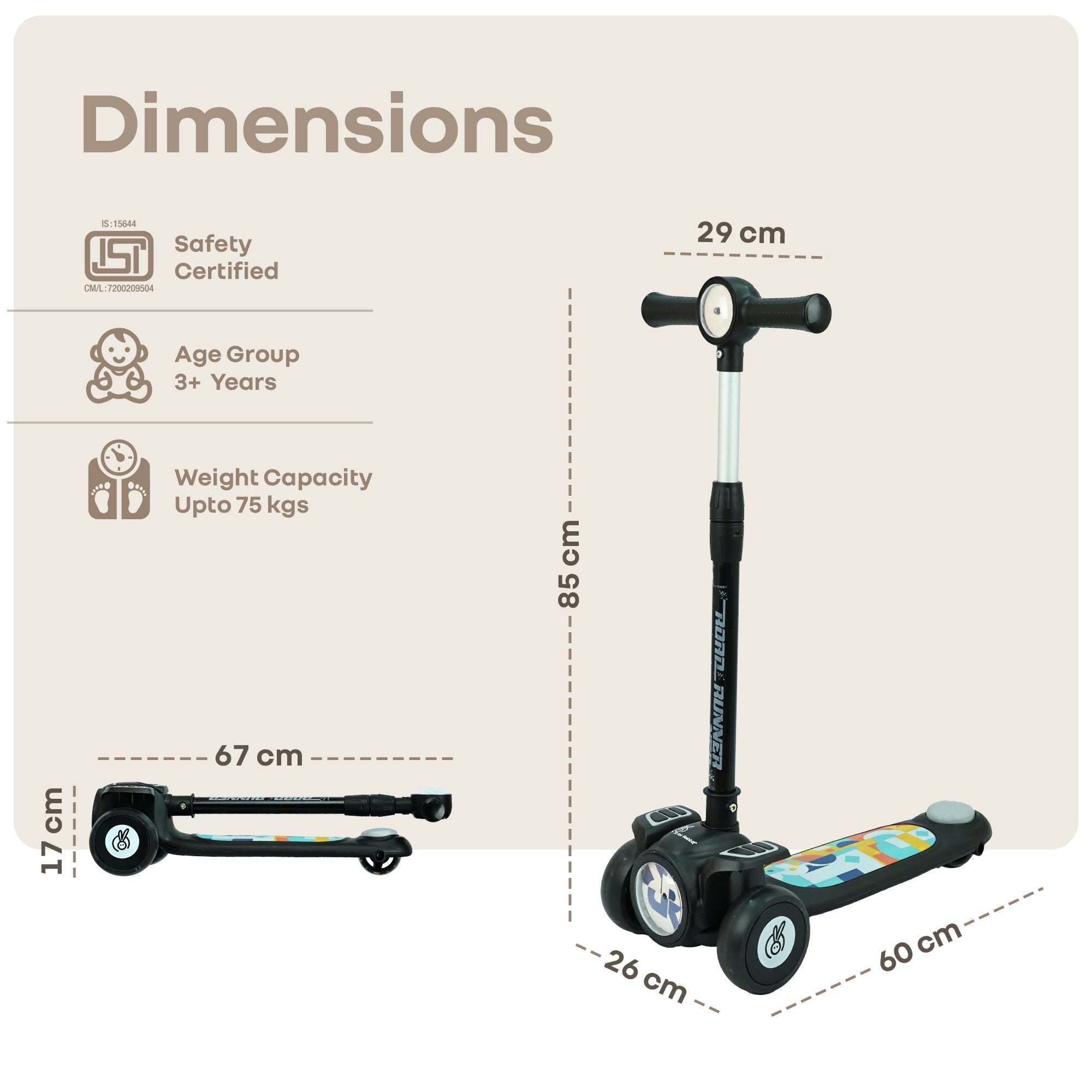 R for Rabbit Road Runner Neo Scooter with LED PU Wheels (3+ Years) - Scooter