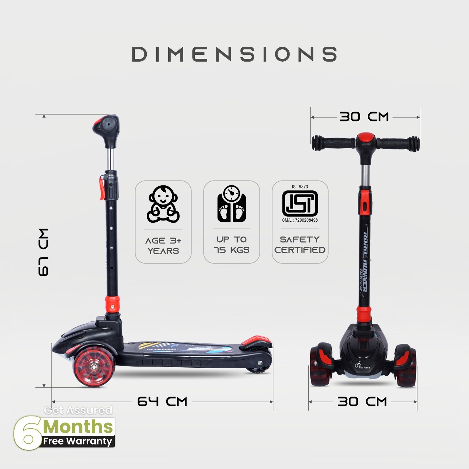 R for Rabbit Road Runner Racer - Blue Black - Scooter