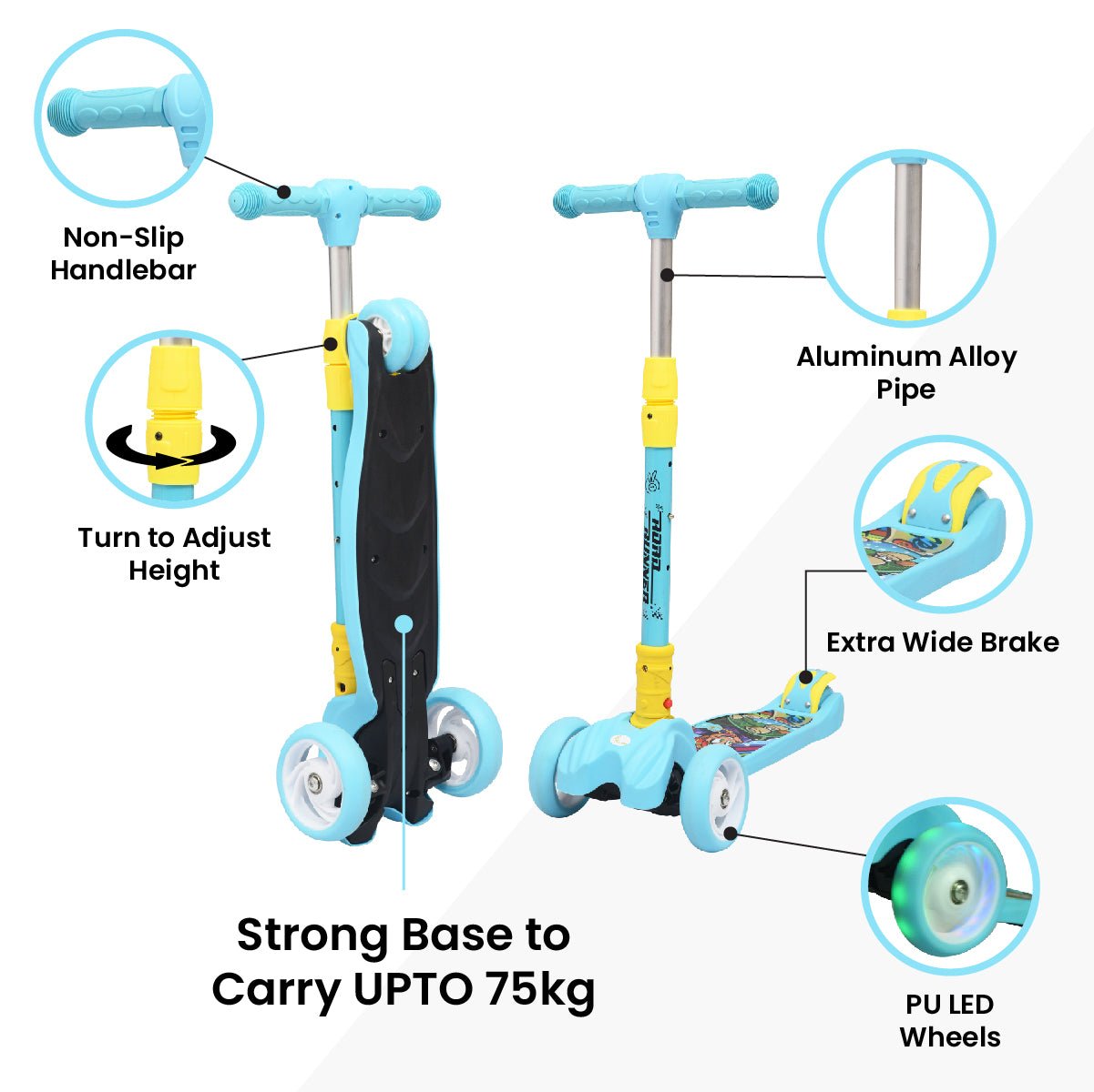 R for Rabbit Road Runner Scooter - Blue - SRRRB01