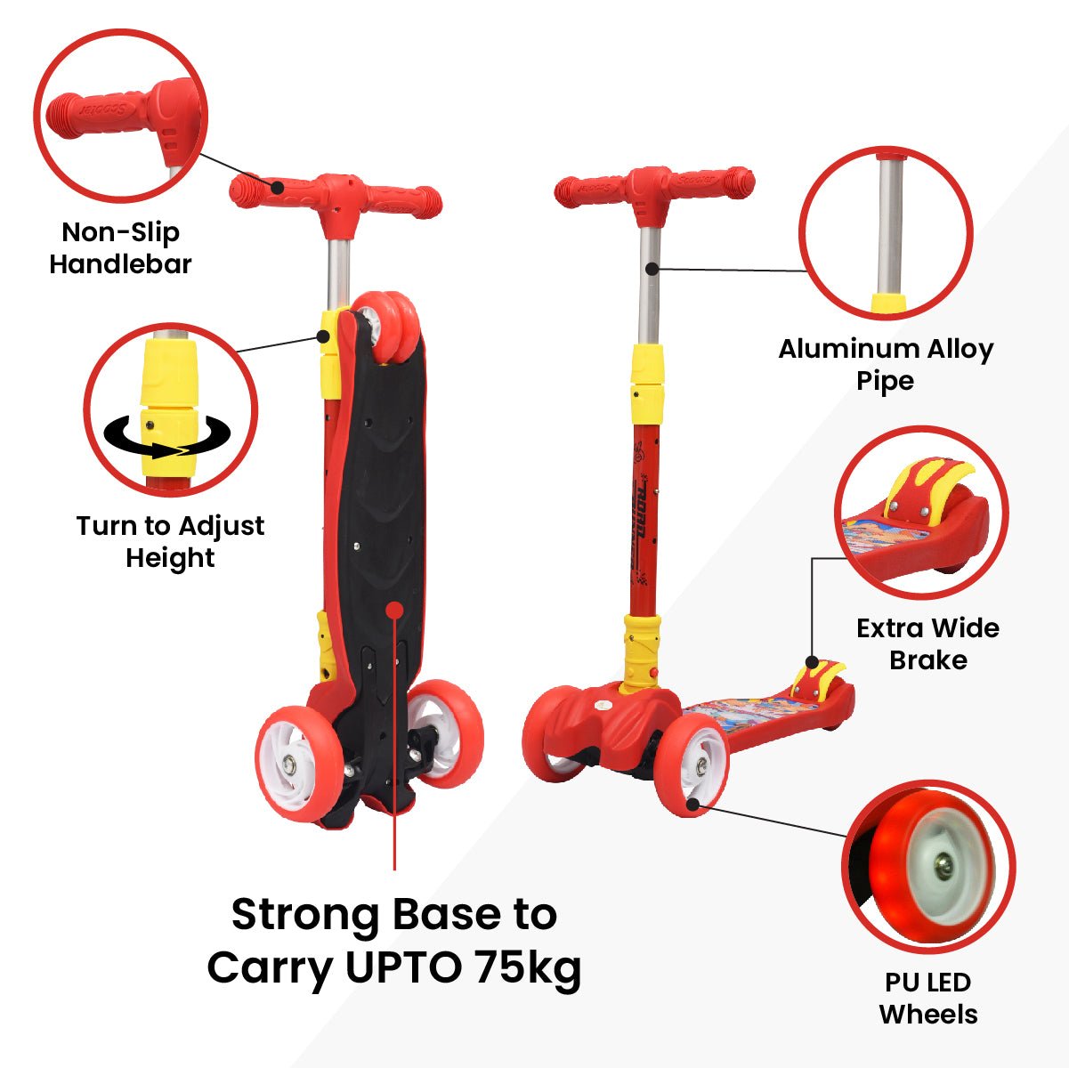 R for Rabbit Road Runner Scooter - Red - SRRRR01