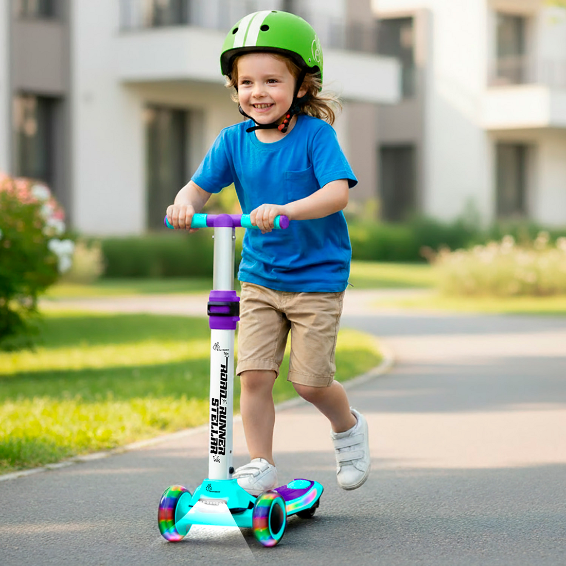 R for Rabbit Road Runner Stellar Scooter Green Purple Ride ons and Toys - Scooter