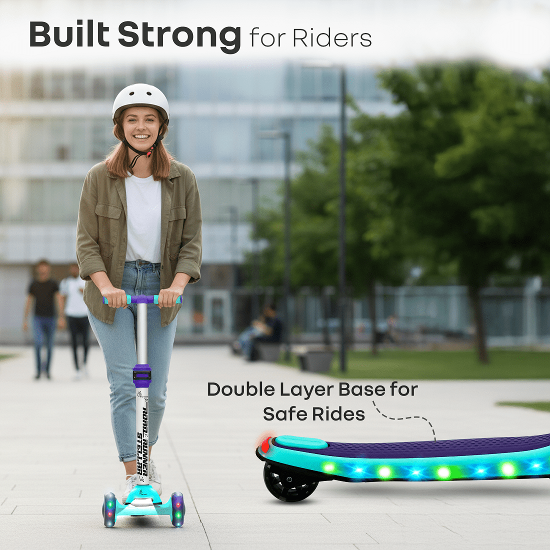 R for Rabbit Road Runner Stellar Scooter Green Purple Ride ons and Toys - Scooter