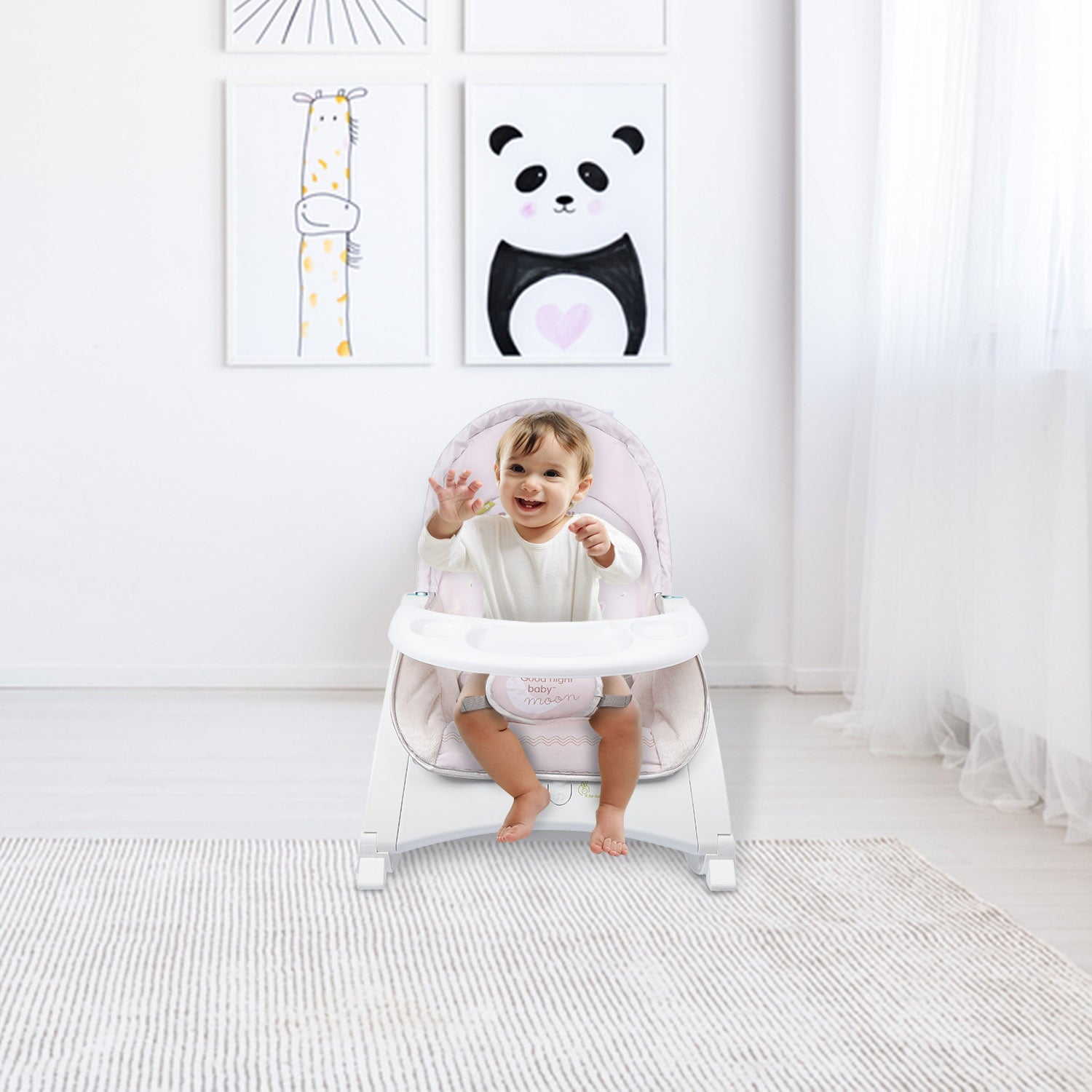 R for Rabbit Rock N Play Rocker - Cream Grey - Baby Rocker