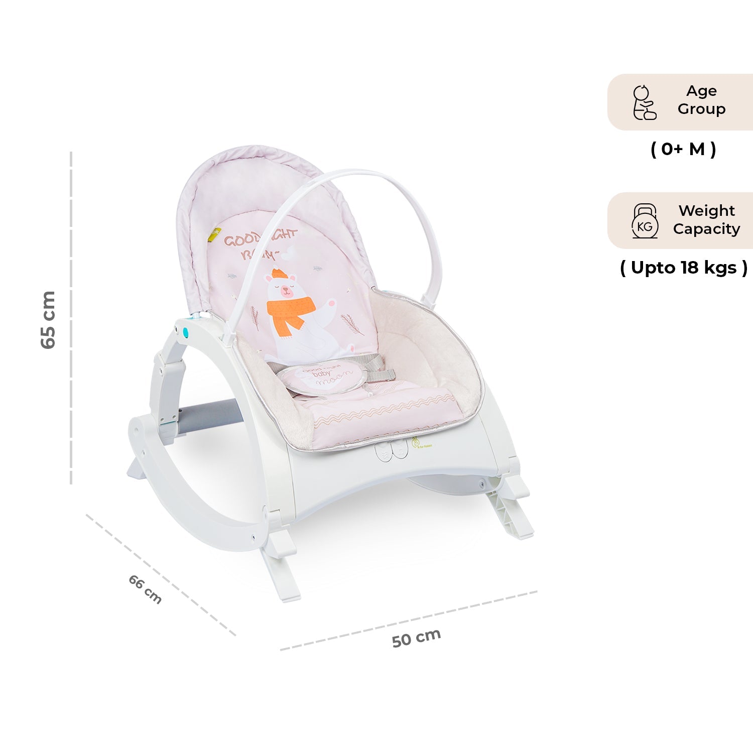 R for Rabbit Rock N Play Rocker - Cream Grey - Baby Rocker