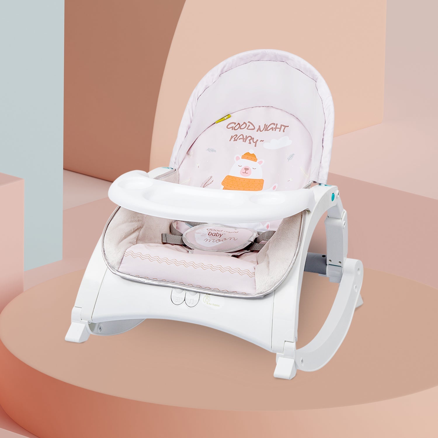 R for Rabbit Rock N Play Rocker - Cream Grey - Baby Rocker