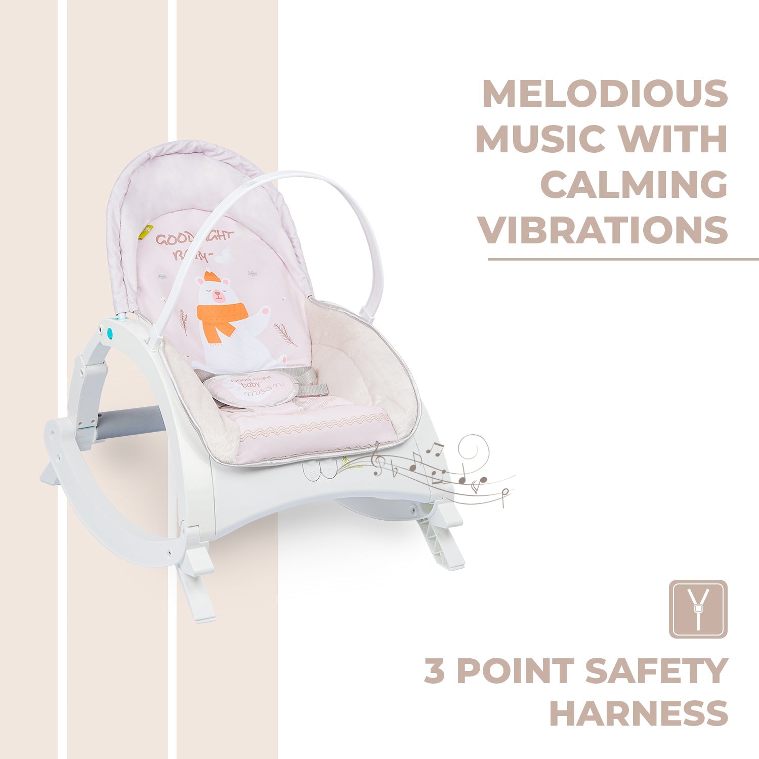 R for Rabbit Rock N Play Rocker - Cream Grey - Baby Rocker