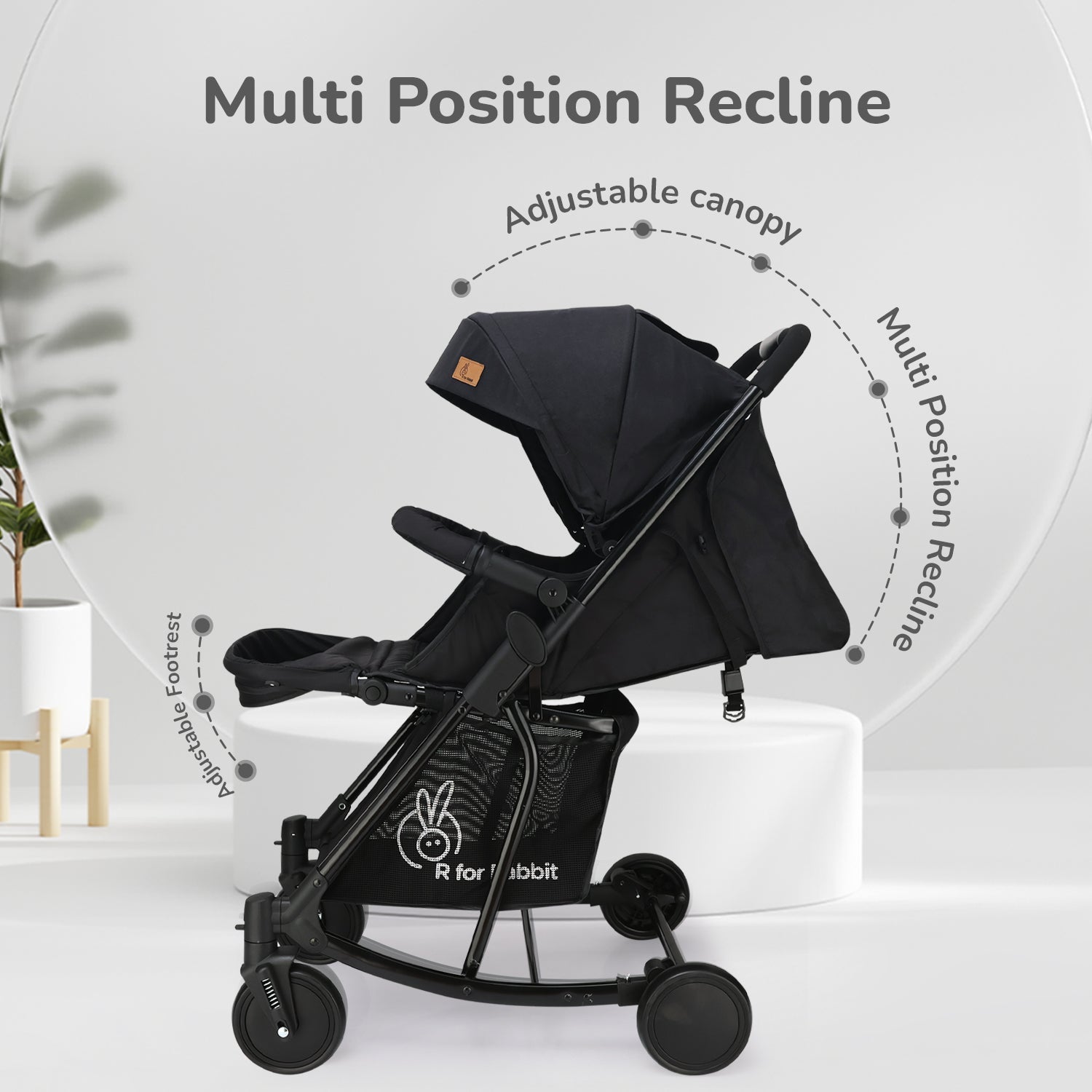 R for Rabbit Rock & Roll Baby Stroller - Black - Baby Stroller & Prams