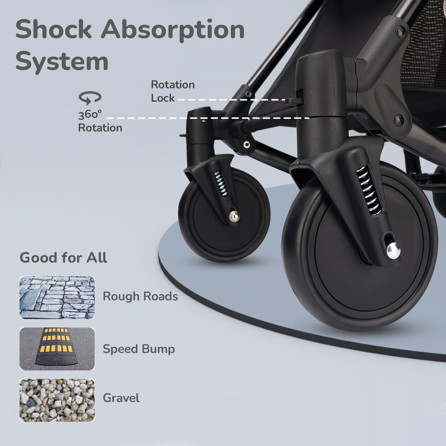 R for Rabbit Rock & Roll Baby Stroller - Black - Baby Stroller & Prams