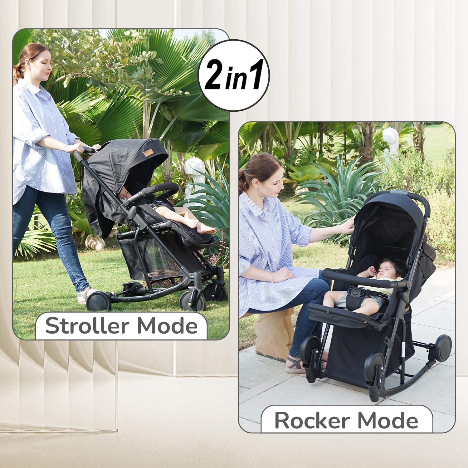 R for Rabbit Rock & Roll Baby Stroller - Black - Baby Stroller & Prams