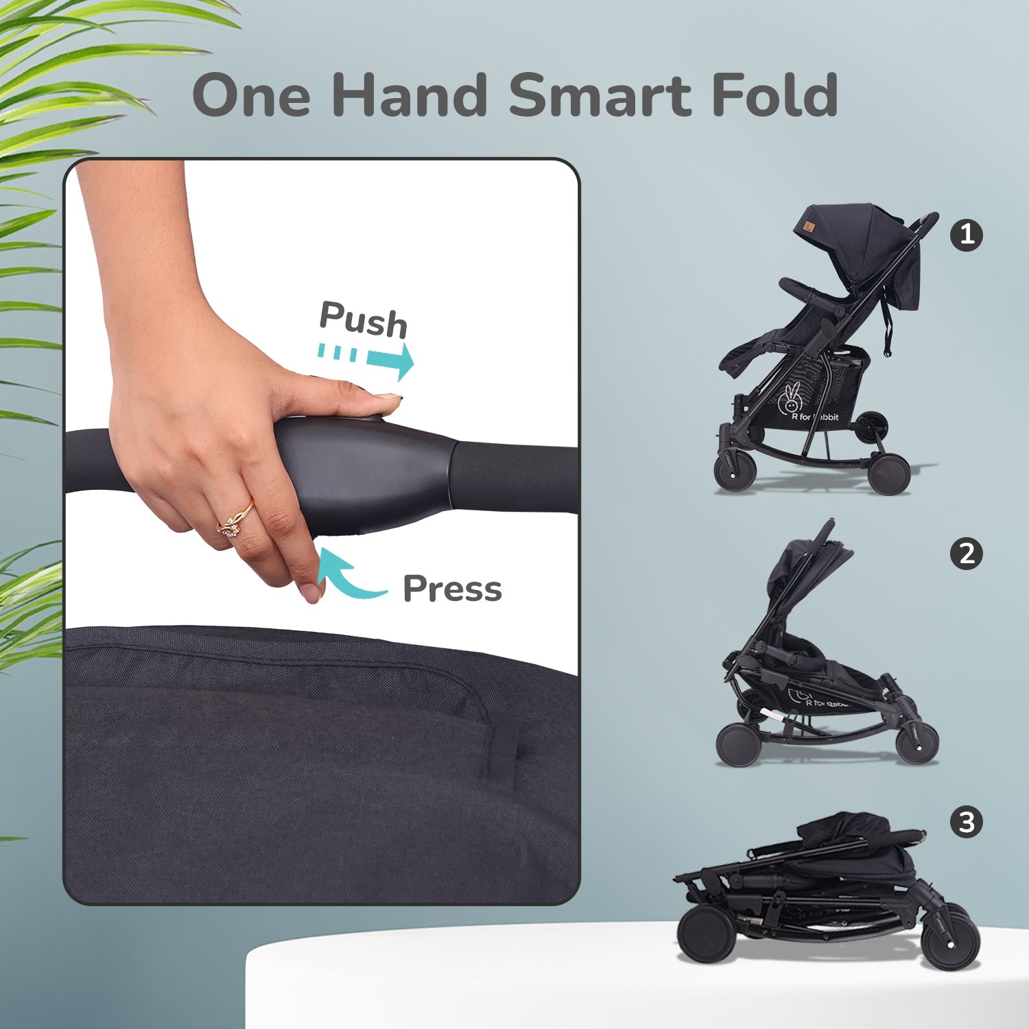 R for Rabbit Rock & Roll Baby Stroller - Black - Baby Stroller & Prams