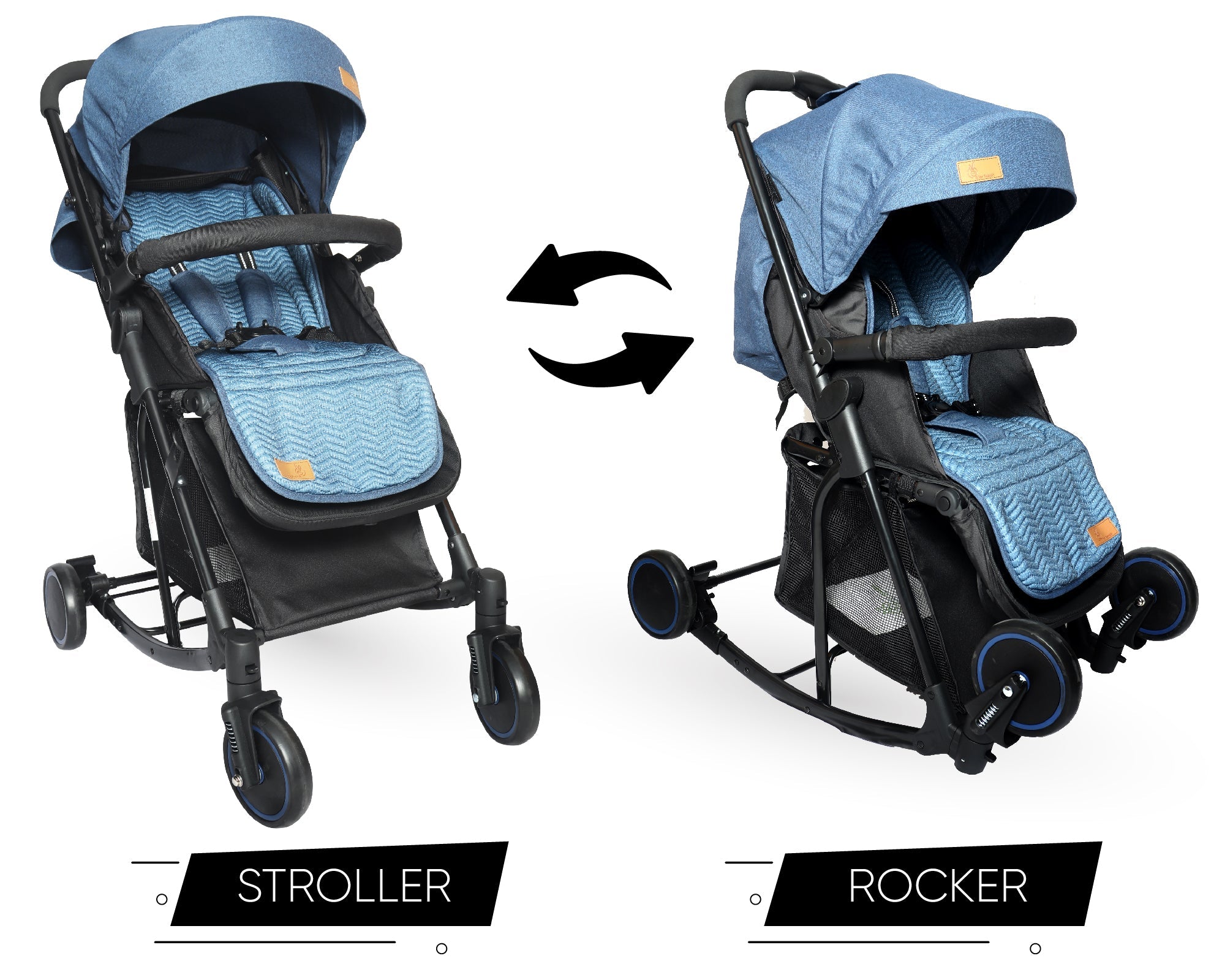 R for Rabbit Rock & Roll Baby Stroller - Black Blue - Baby Stroller & Prams