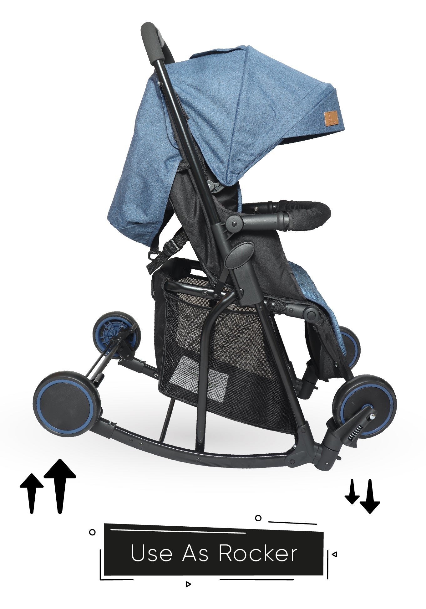 R for Rabbit Rock & Roll Baby Stroller - Black Blue - Baby Stroller & Prams