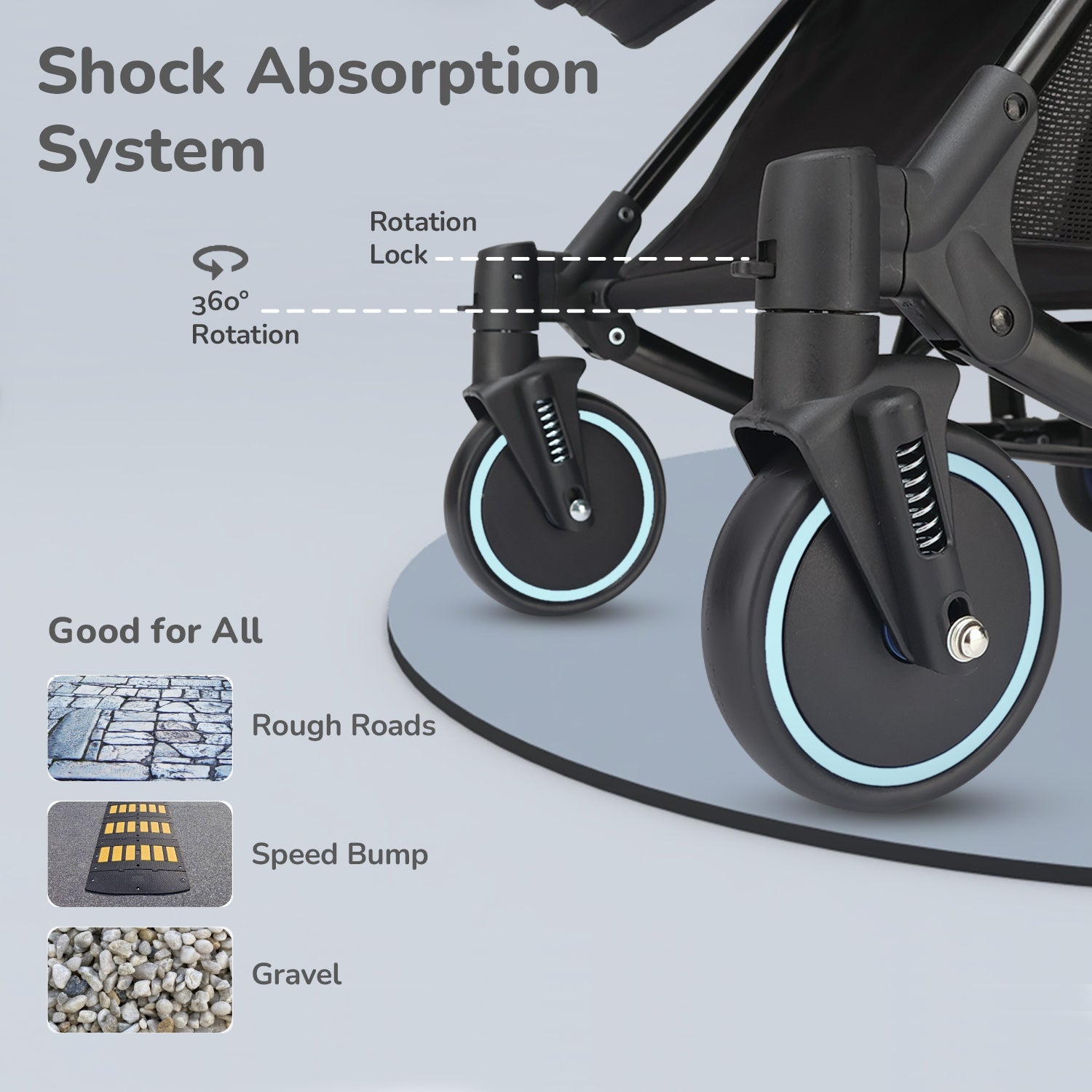 R for Rabbit Rock & Roll Baby Stroller - Sea Green - Baby Stroller & Prams