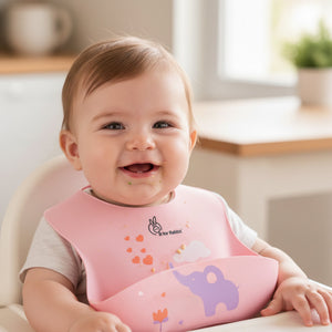 R for Rabbit Safari Silicone Baby Bib Peach - Silicone Bib