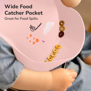 R for Rabbit Safari Silicone Baby Bib Peach - Silicone Bib