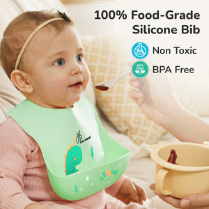R for Rabbit Safari Silicone Bibs - Sea Green Silicone Bib