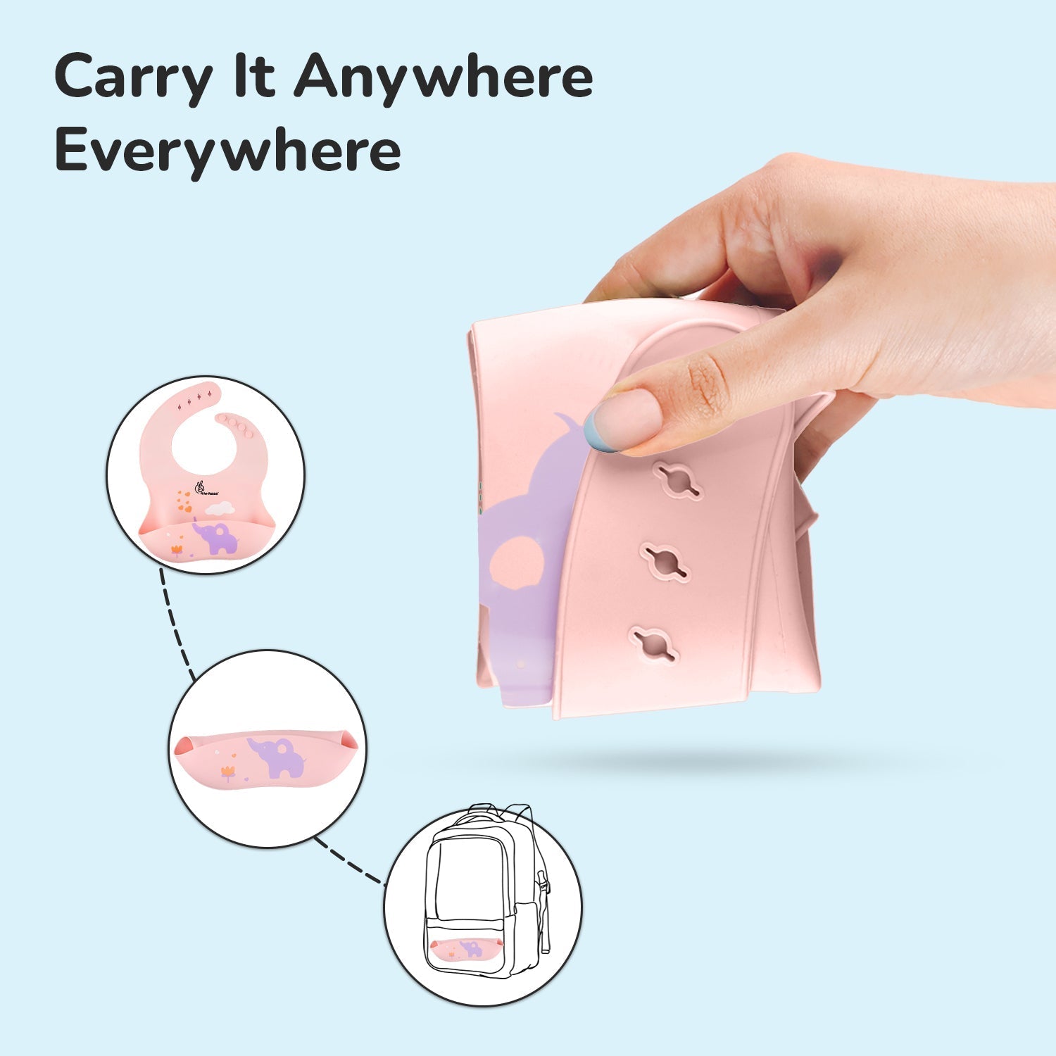 R for Rabbit Safari Silicone Bibs - Peach Silicone Bib