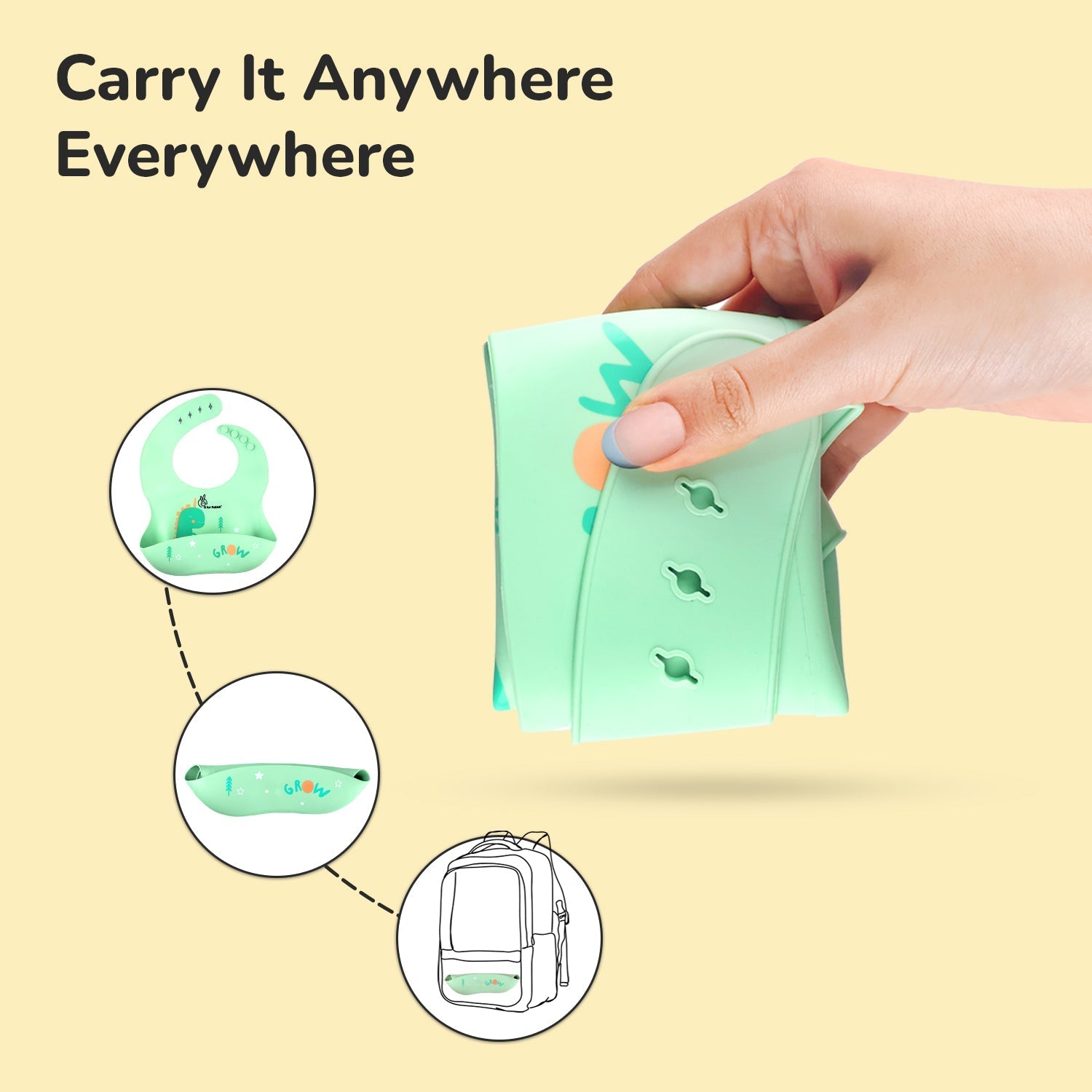 R for Rabbit Safari Silicone Bibs - Sea Green Silicone Bib