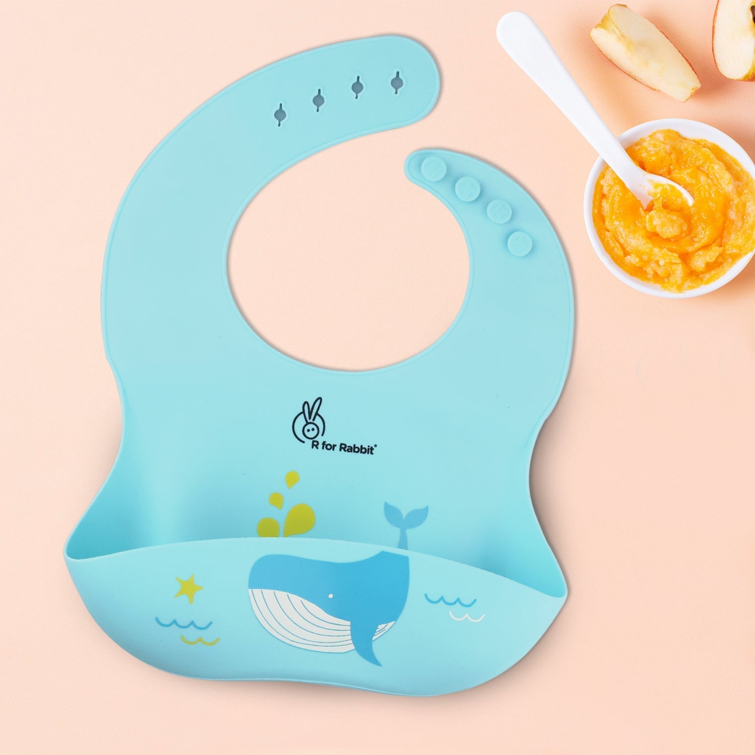 R for Rabbit Safari Silicone Bibs - Lake Blue Silicone Bib