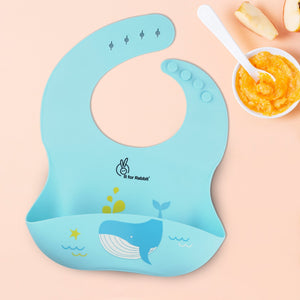 R for Rabbit Safari Silicone Bibs - Lake Blue Silicone Bib