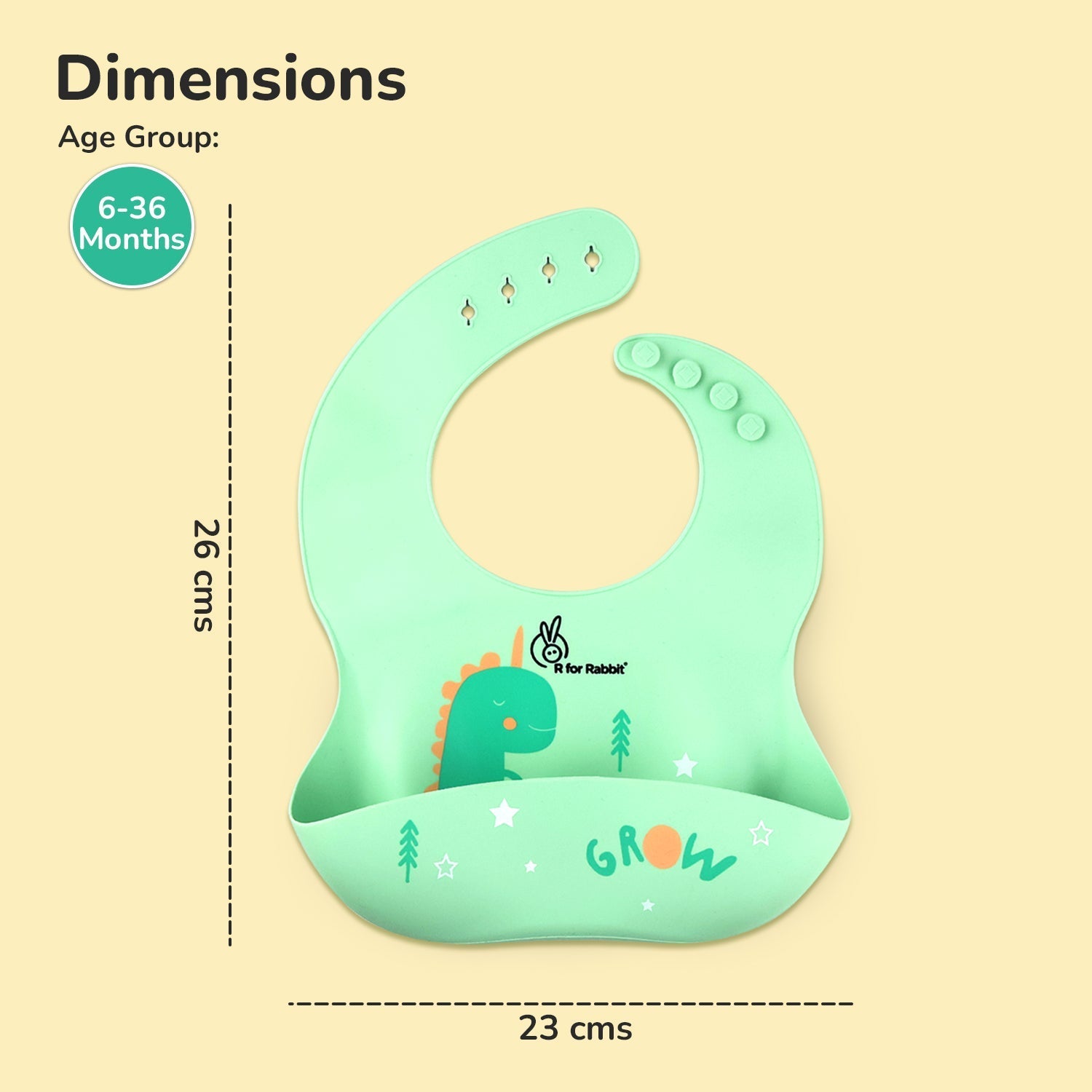 R for Rabbit Safari Silicone Bibs - Sea Green Silicone Bib