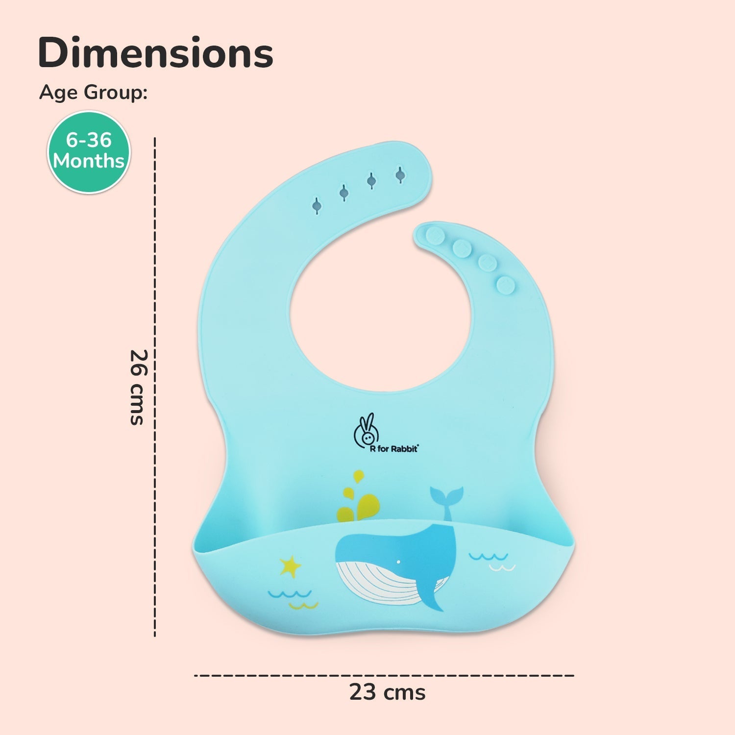 R for Rabbit Safari Silicone Bibs - Lake Blue Silicone Bib