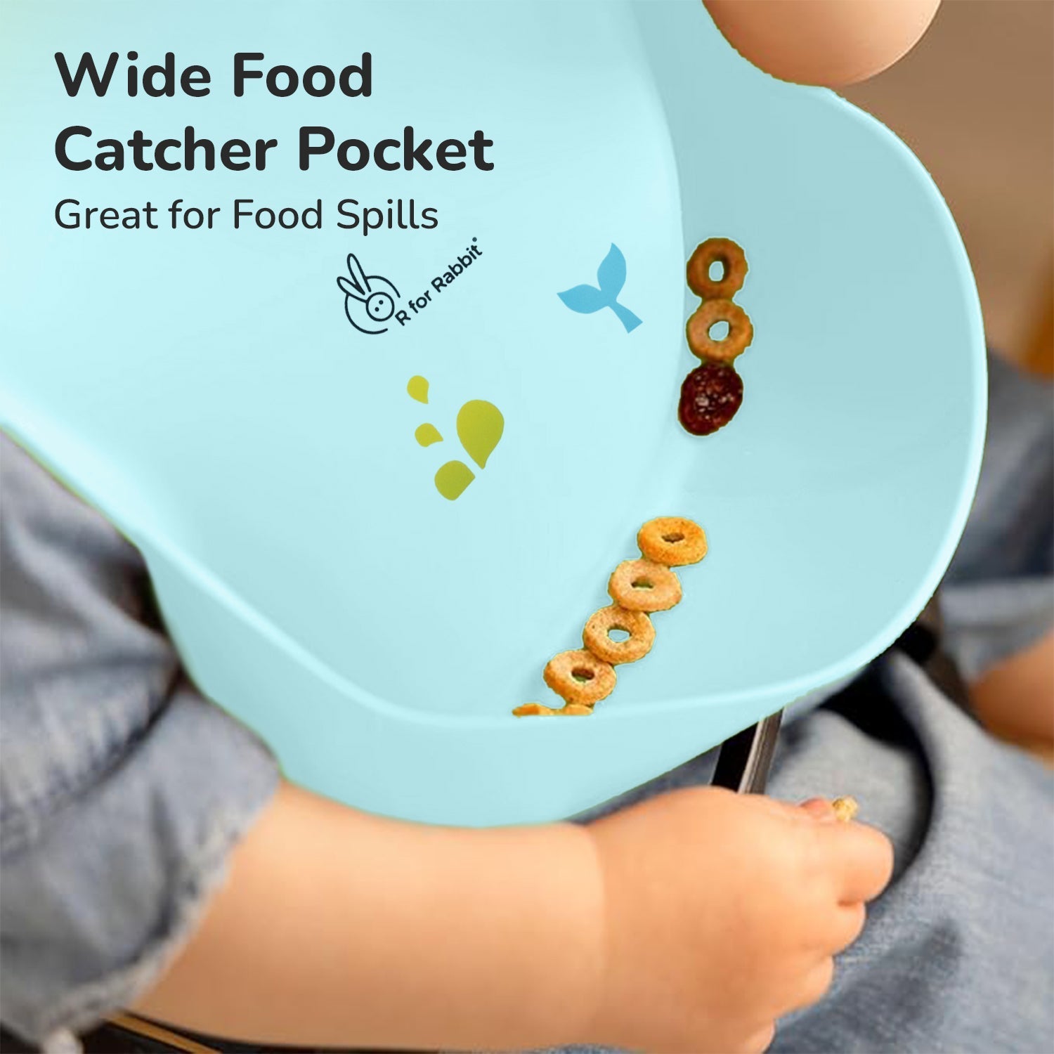 R for Rabbit Safari Silicone Bibs - Lake Blue Silicone Bib