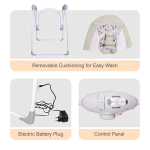 R for Rabbit Snicker Automatic Baby Swing - Beige - Swings
