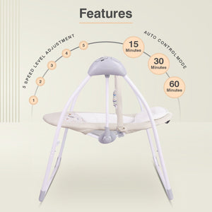 R for Rabbit Snicker Automatic Baby Swing - Beige - Swings