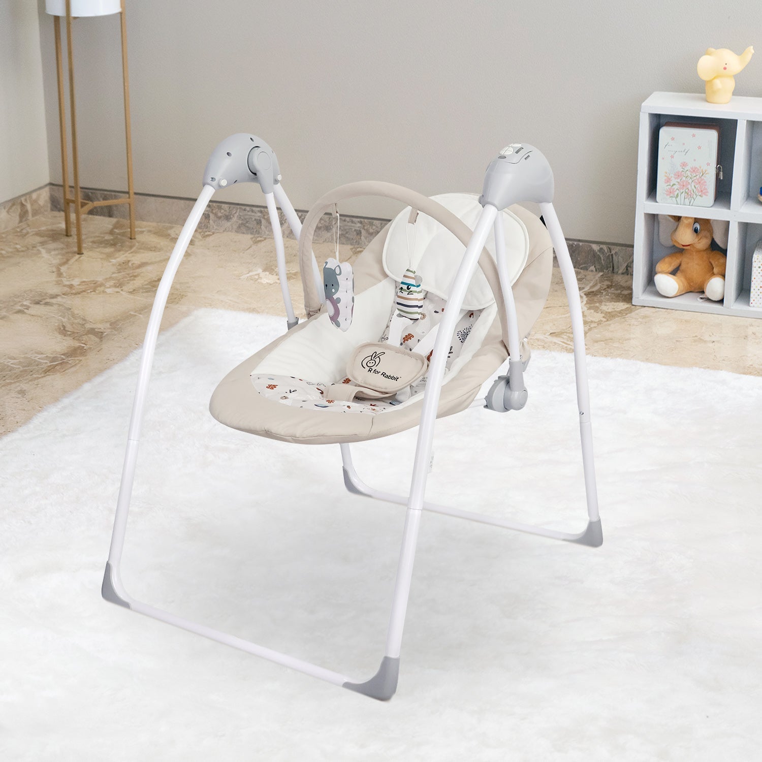 R for Rabbit Snicker Automatic Baby Swing - Beige - Swings