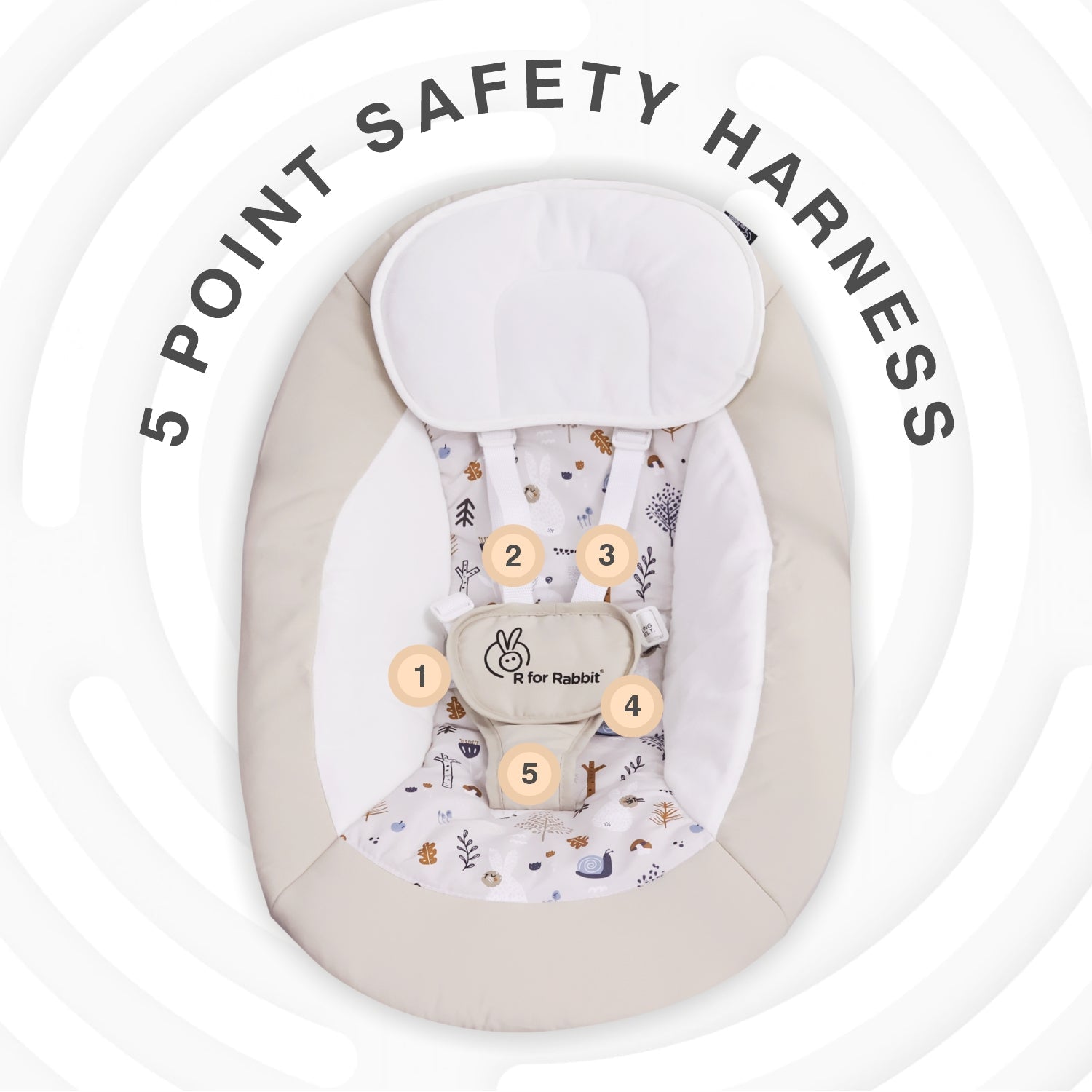 R for Rabbit Snicker Automatic Baby Swing - Beige - Swings