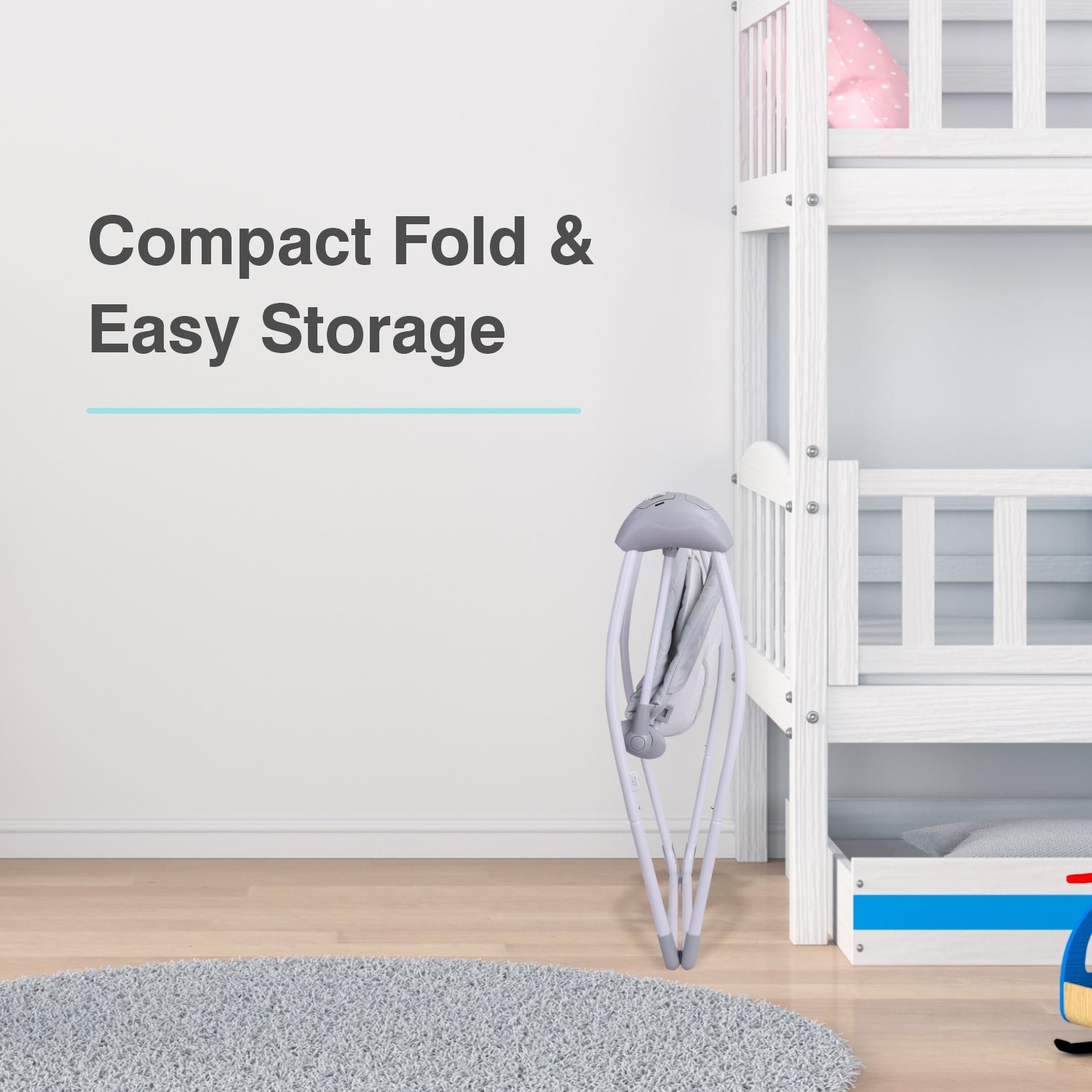 R for Rabbit Snicker Automatic Baby Swing - Grey Multi - Swings