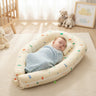 R for Rabbit Snuggy Cuddles Newborn Baby Bed - Anti - Roll Baby Nest - 100% Cotton Breathable Lounger - Bedding Set