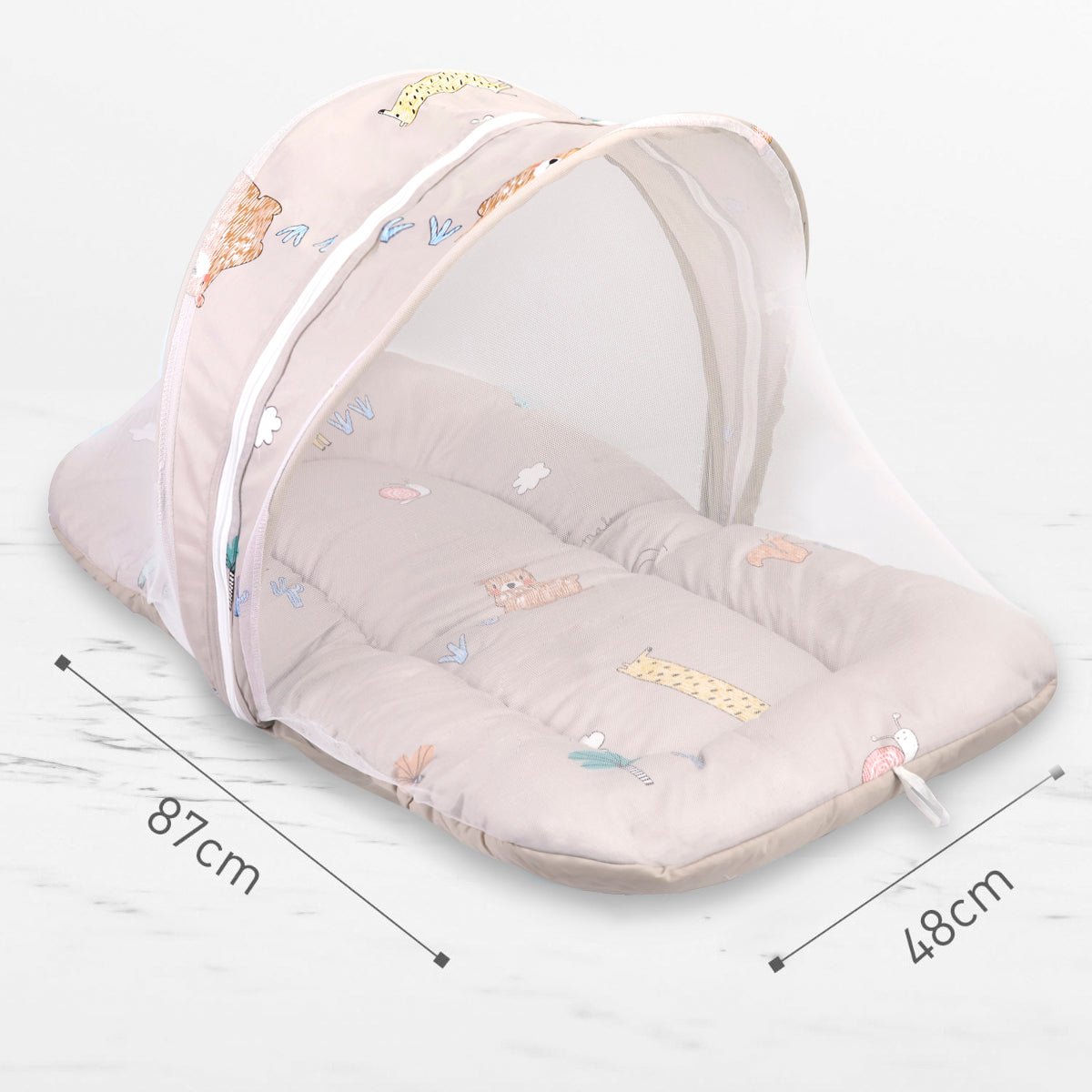 R for Rabbit Snuggy Safari - Tan Brown - Baby Mosquito Net Portable Bed