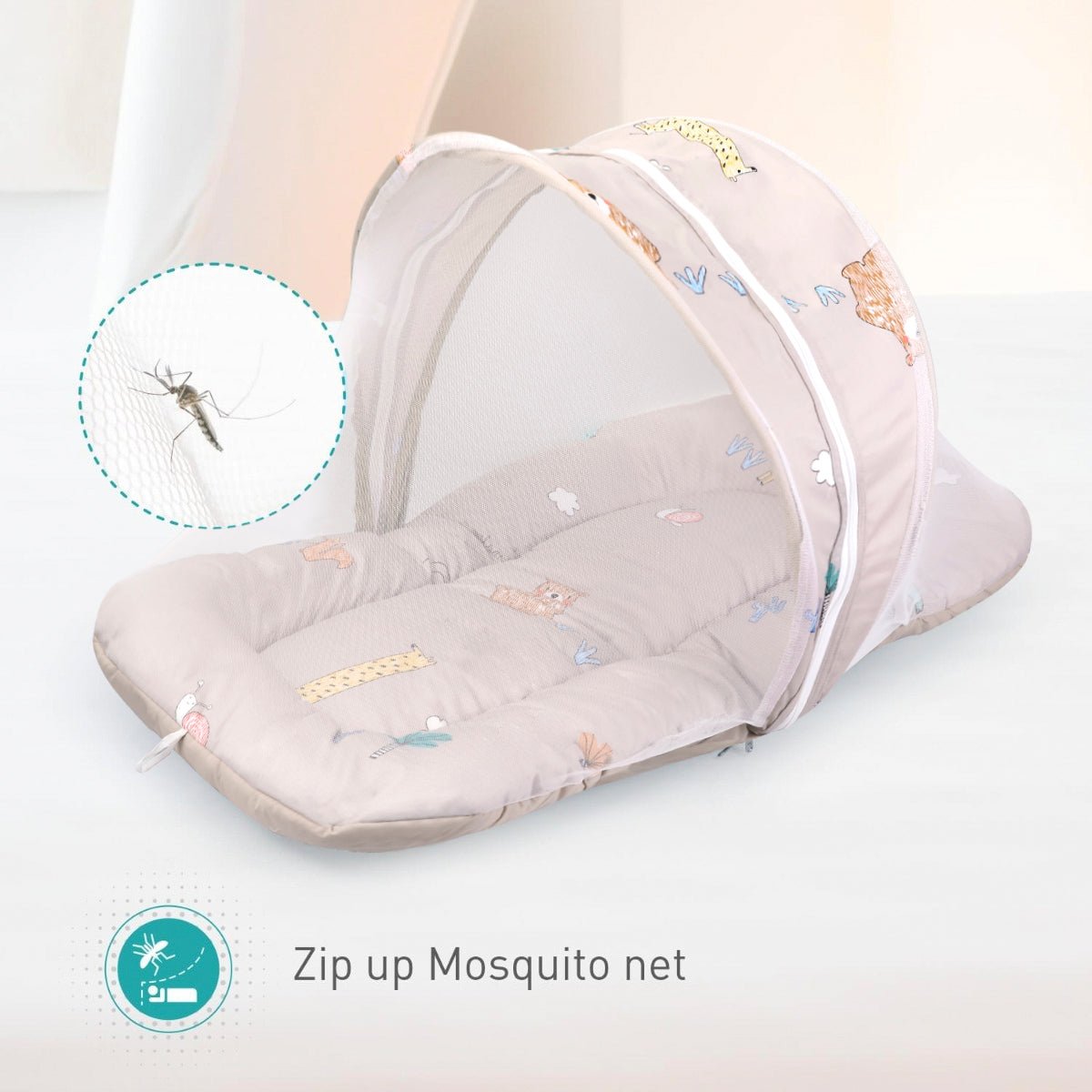 R for Rabbit Snuggy Safari - Tan Brown - Baby Mosquito Net Portable Bed