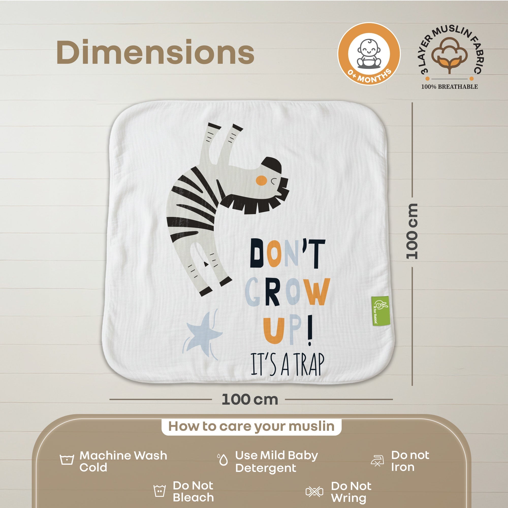 R for Rabbit Softkins Lightweight Muslin Baby Blanket - Baby Blanket