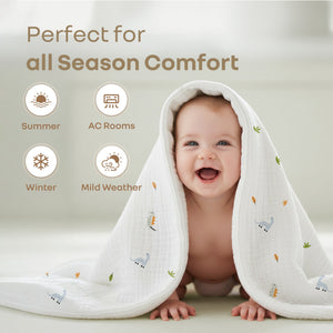 R for Rabbit Softkins Lightweight Muslin Baby Blanket - Baby Blanket