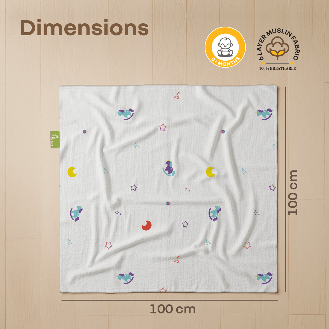 R for Rabbit Softkins Muslin Baby Blanket With 6 Layers - Newborn Swaddle & All Season Blanket - Blanket