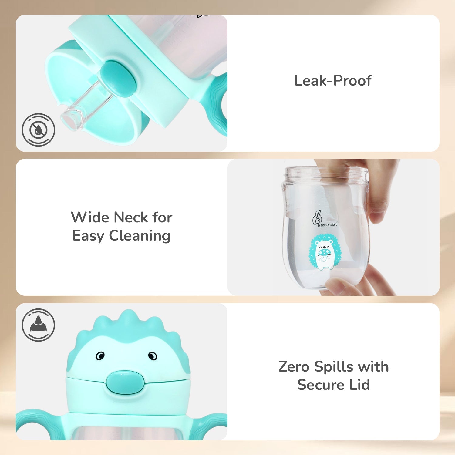 R for Rabbit Spikey Straw Sipper Lake Blue Feeding Nursing and Nursery - Sippers